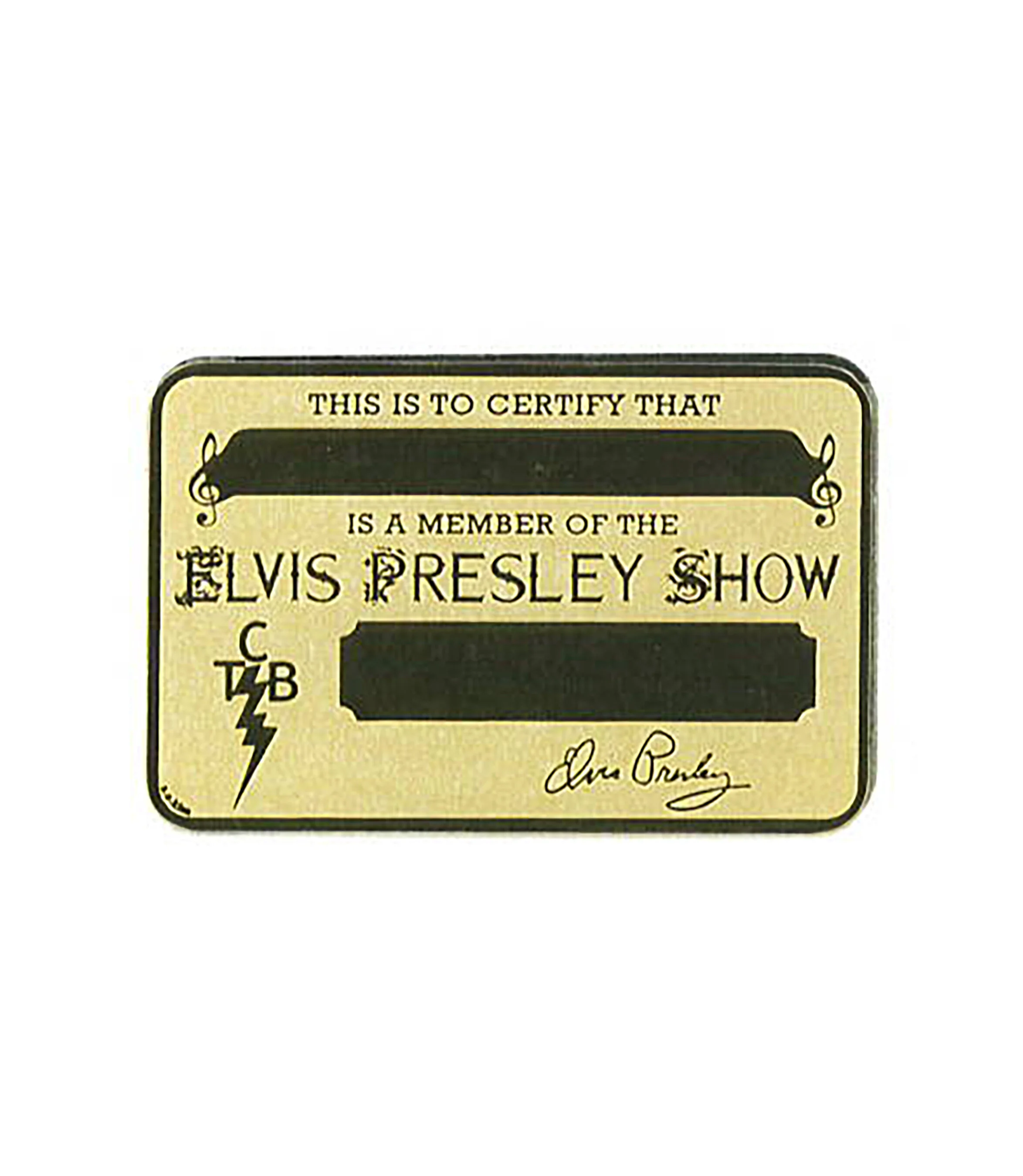 Elvis Presley Show Gold ID Card