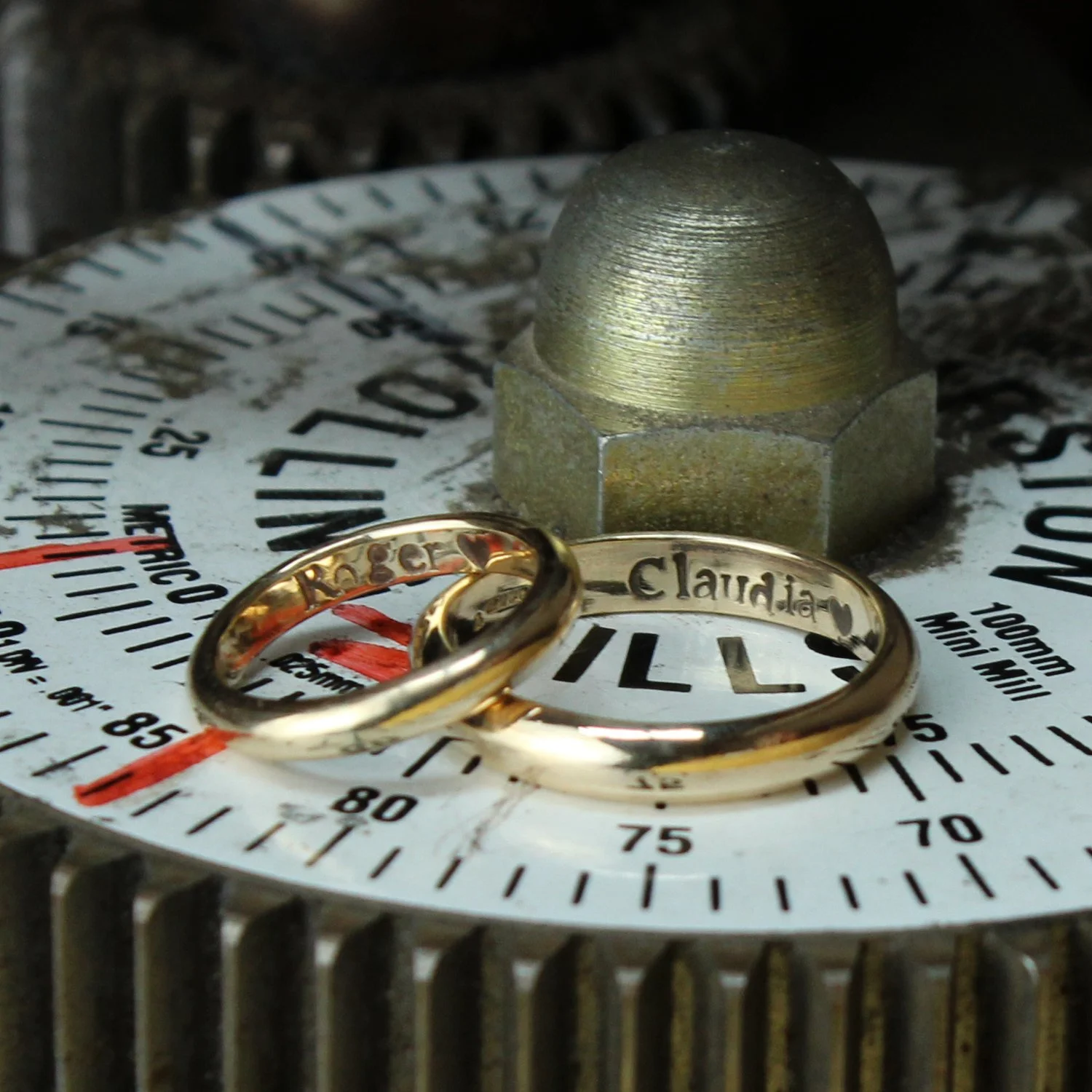 yellow gold wedding rings Fay Page