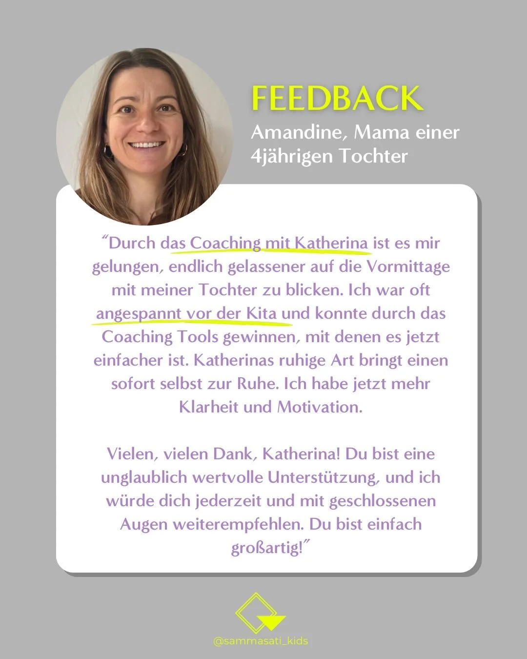 Diese Arbeit f&uuml;hlt sich nicht nach Arbeit an.
Es ist eine Bereicherung.

Jedes Mal wachse auch ich ein St&uuml;ckchen mehr.
Die Begleitung von Eltern, meist M&uuml;tter, bei Familienthemen ist so wertvoll. 
Weil sie verbindet. 
Weil sie eigentli