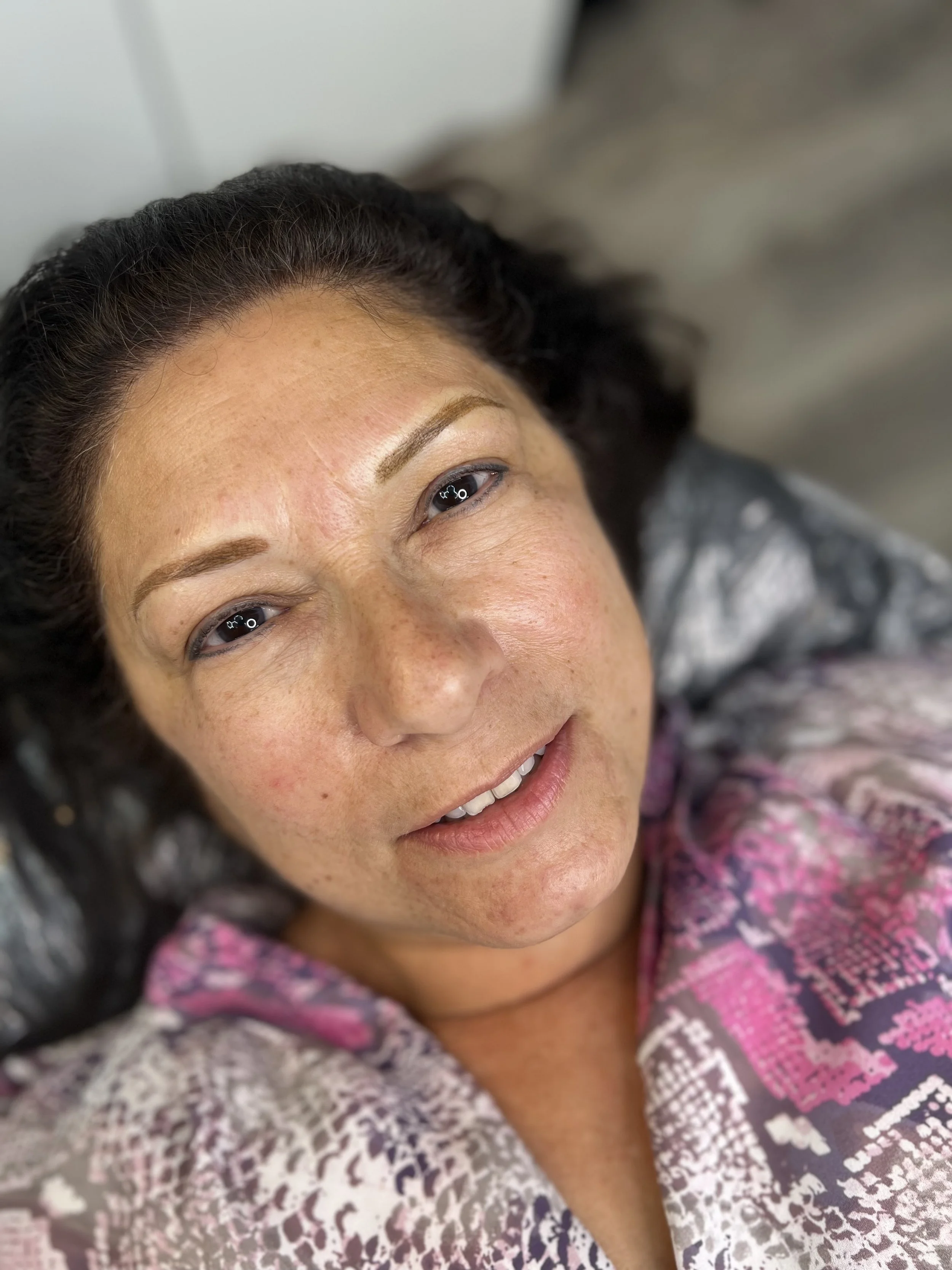 thing shaded eyebrows due to permanent makeup.