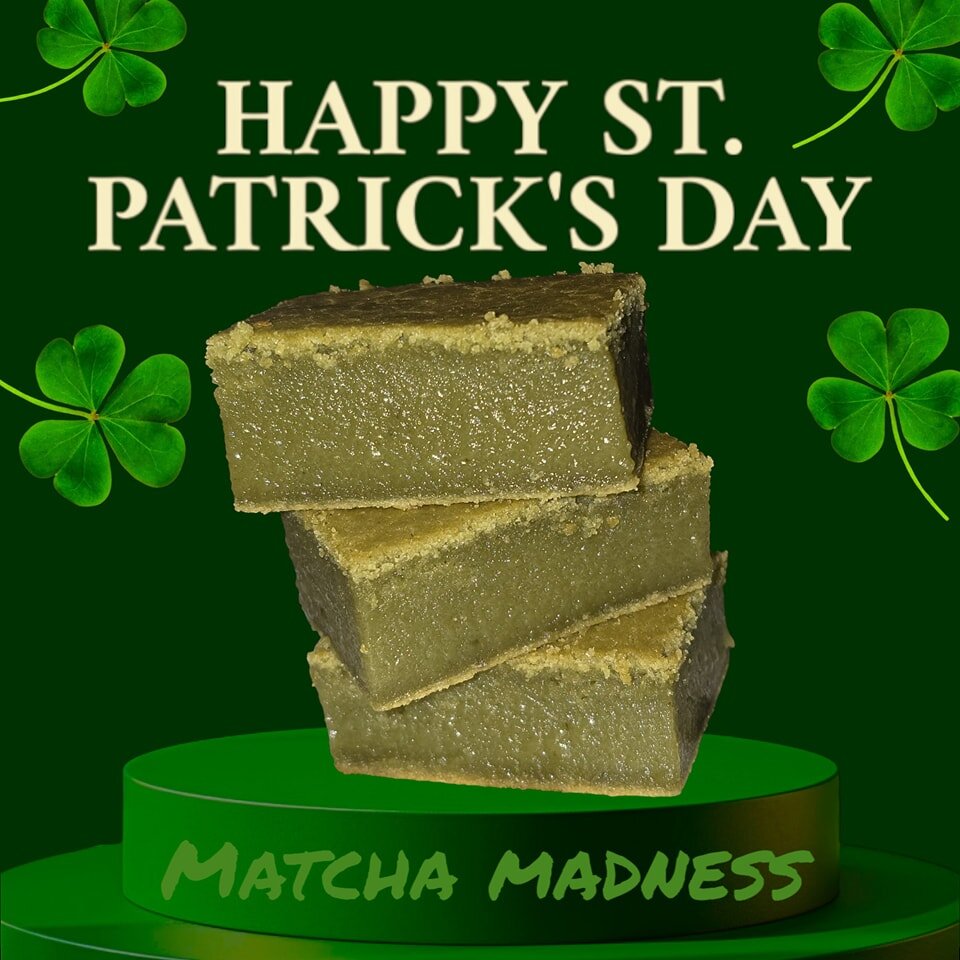 Looking for something green for St. Patrick's Day?

🍀☘️ Come visit us TOMORROW, 3/16, 10AM-3PM, at KOKO MARINA CENTER☘️🍀

We'll have our Flavor of the Month, MATCHA MADNESS BUTTERMOCHI. It's chewy, coconutty &amp; gluten-free &amp; it's made with o
