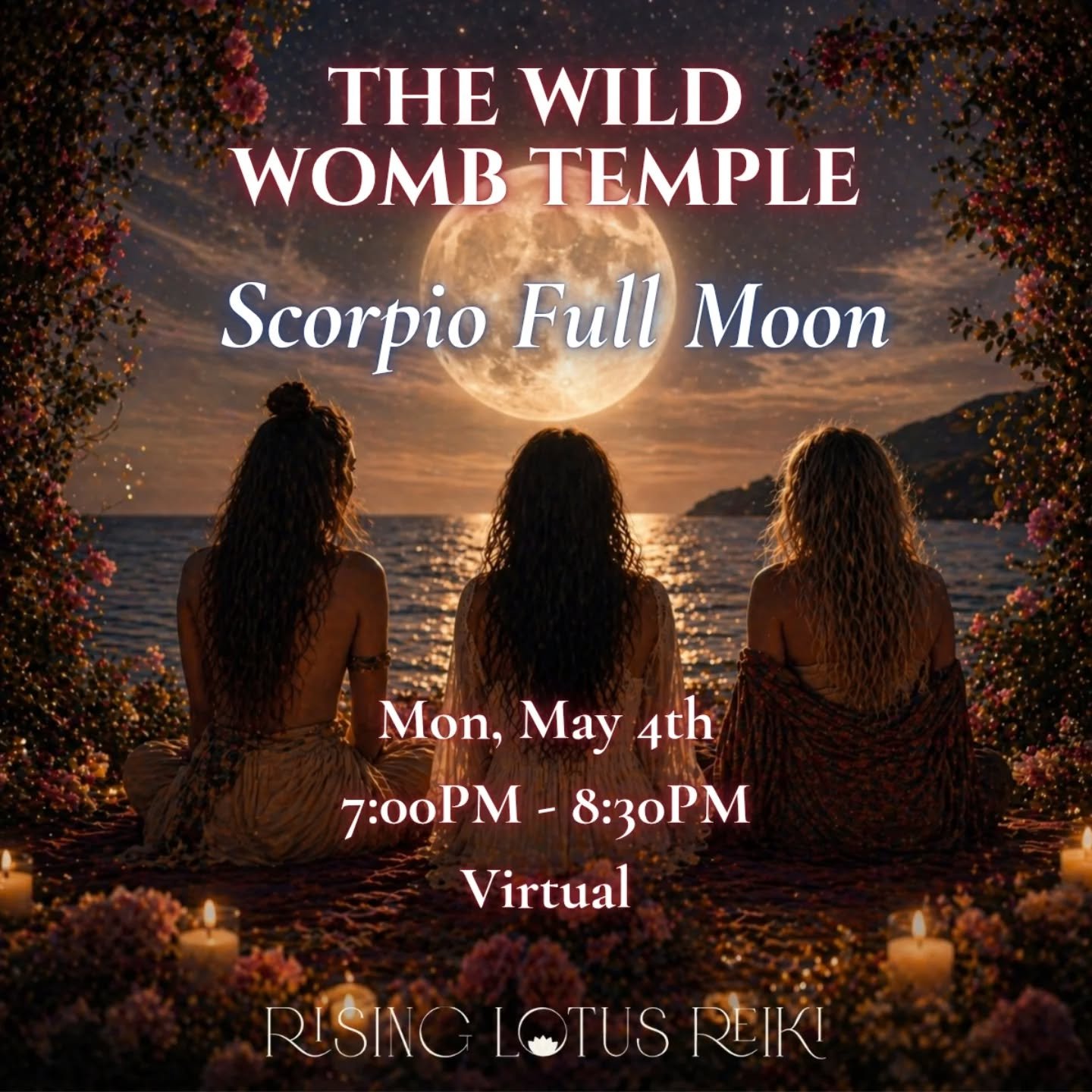 You are invited to gather in sacred sisterhood under the illuminating waters of the Scorpio Full Moon&mdash;a portal of truth, emotional depth, and transformation.

This is a moon of sacred honesty.

A moon that asks:
✨ What can I no longer ignore?
✨