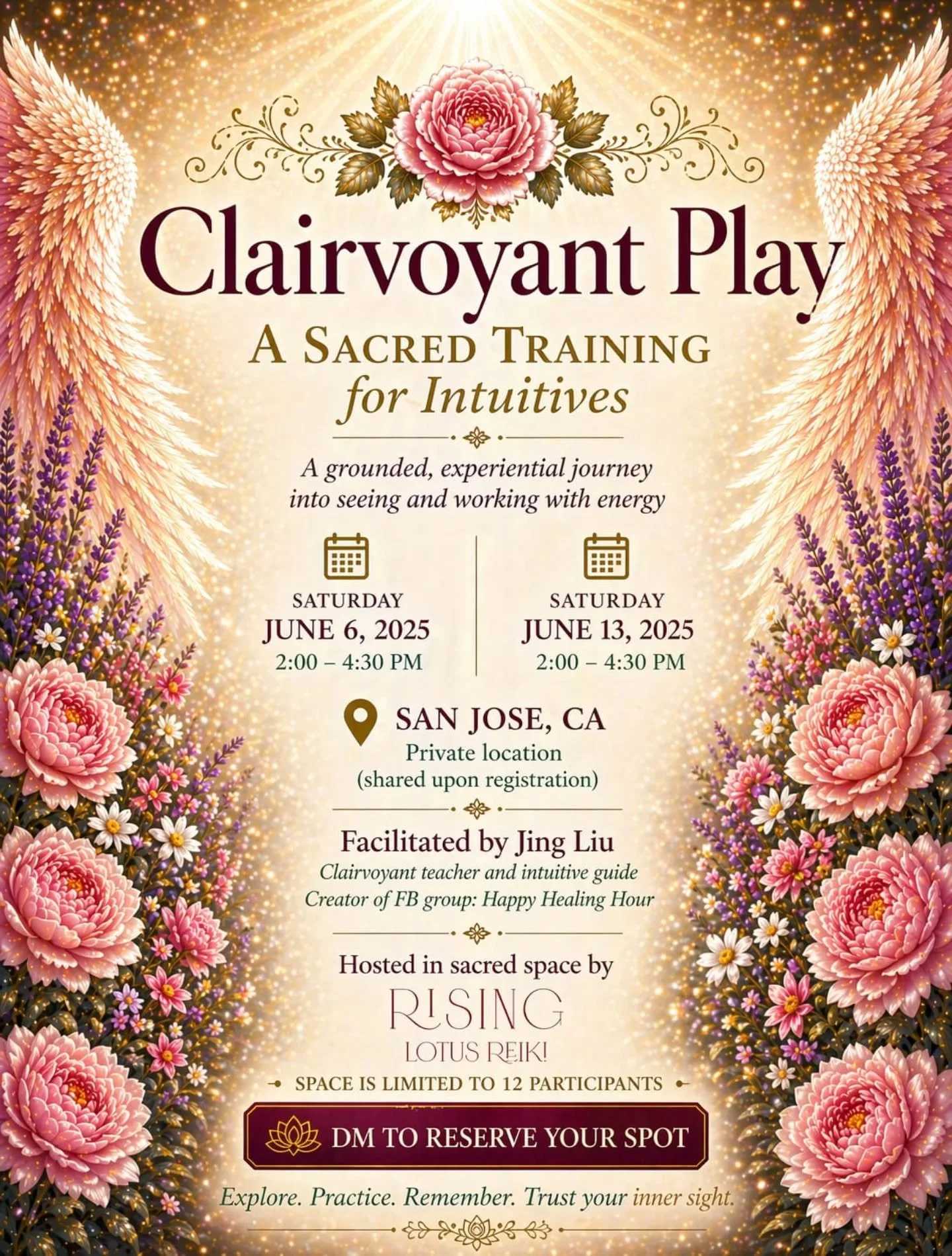 ✨ What if clairvoyance was something you could actually *practice*? ✨

Clairvoyant Play: A Sacred Training for Intuitives is a two-part, in-person journey into developing your inner sight &mdash; learning to see and read energy in a grounded, embodie