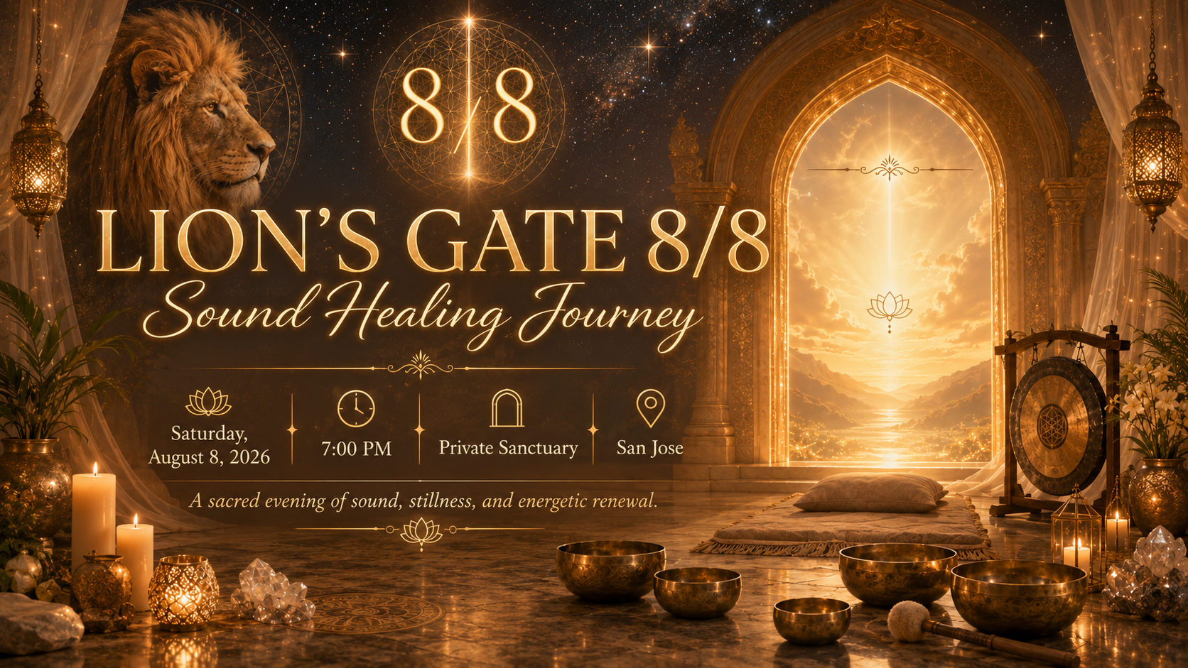 8/8 Lion’s Gate Sound Healing &amp; Reiki