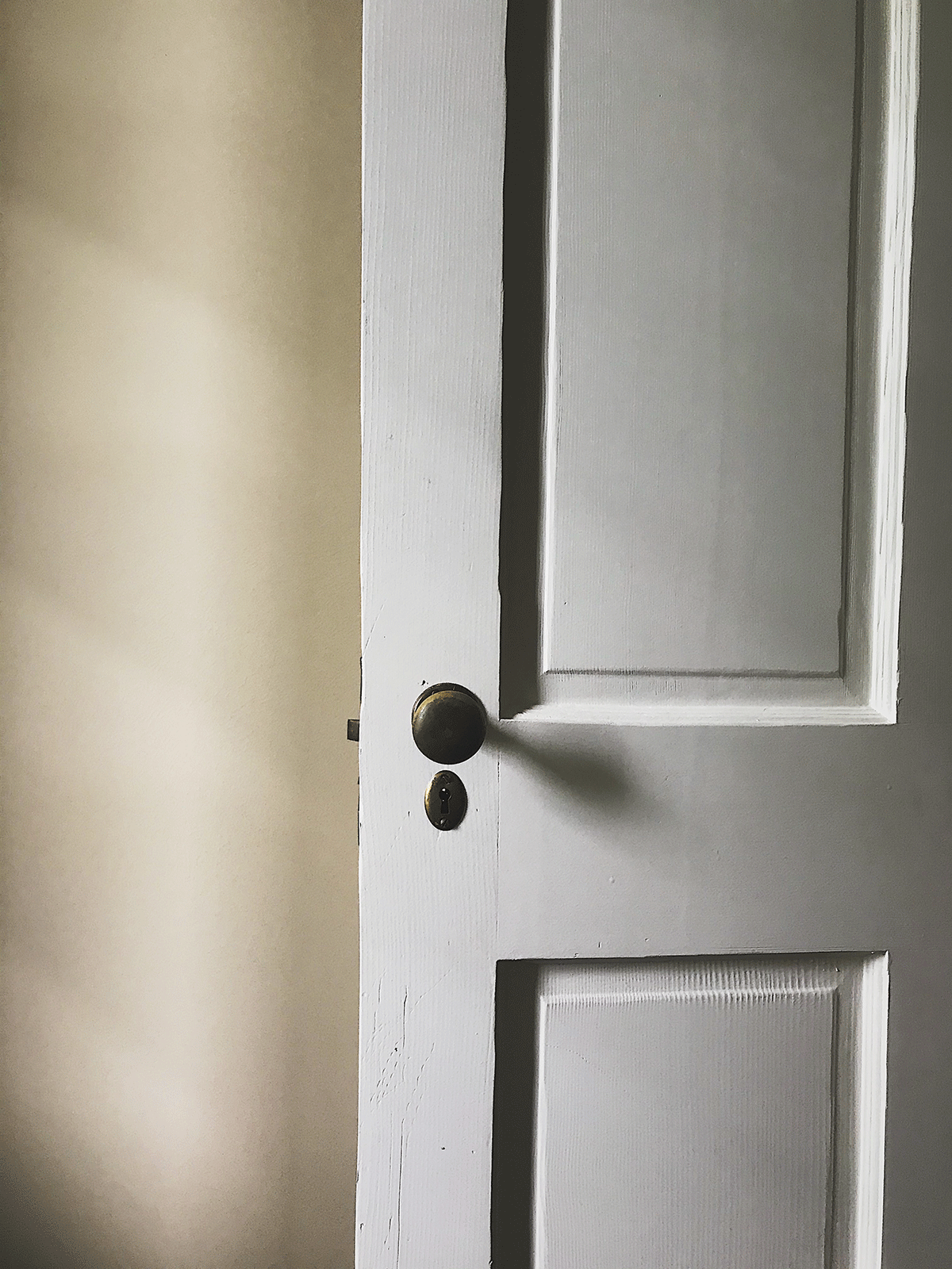 A detail shot of a doorknob 
