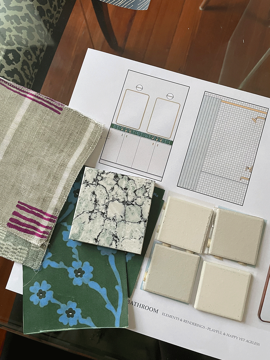 Close up of various finishes and renderings