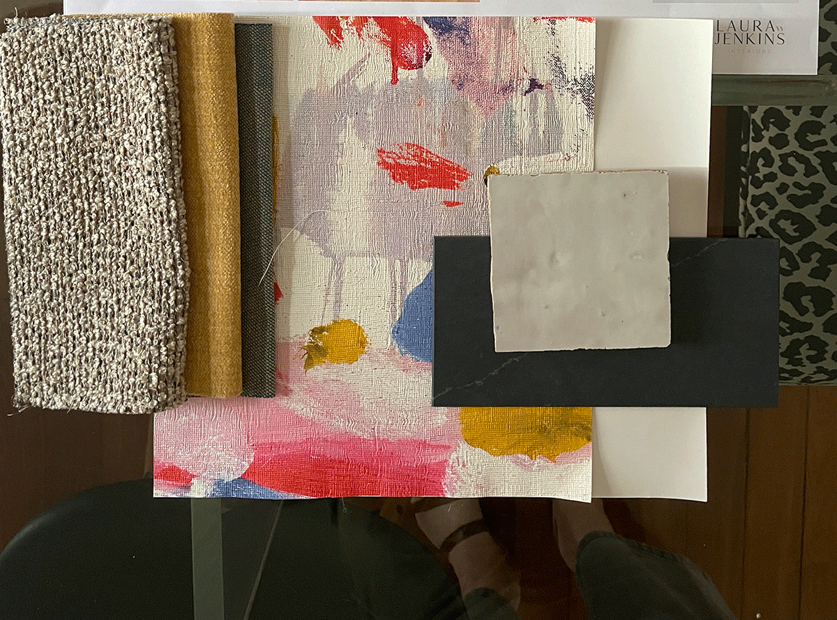 Close up of swatches and patterns