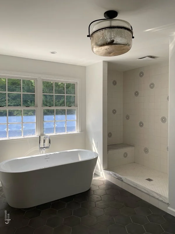 primary bathroom, Tile, Laura W. Jenkins Interiors