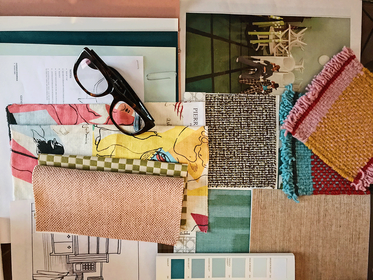 Colorful, mood board, materials, Laura W. Jenkins Interiors