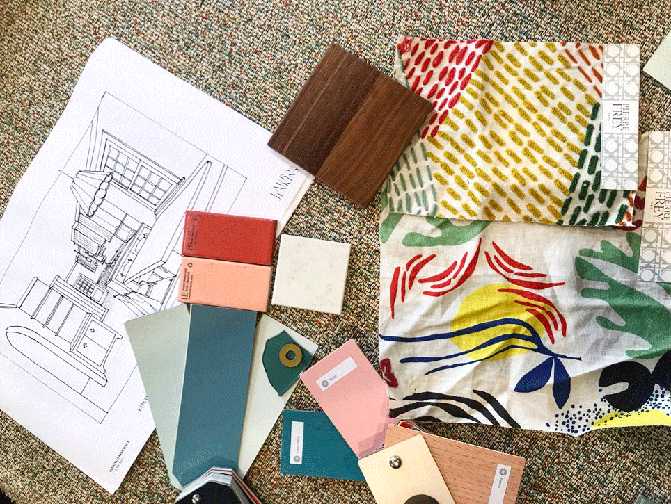 Colorful, mood board, materials, Laura W. Jenkins Interiors