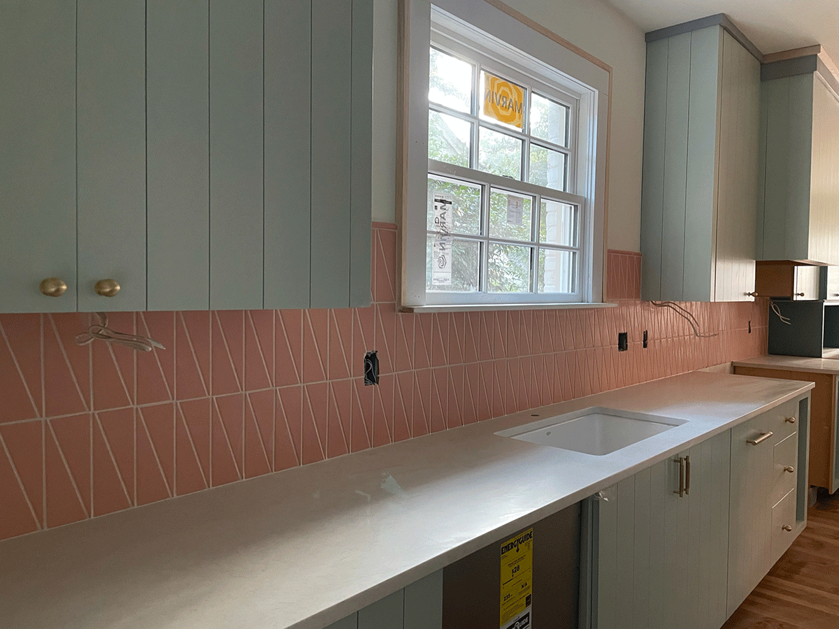 Colorful tile and millwork