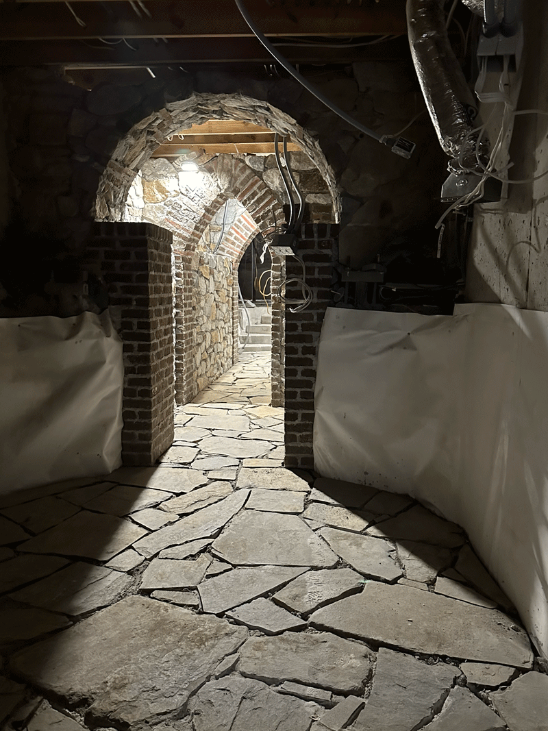 Wine Cellar, stone and brick, construction progress