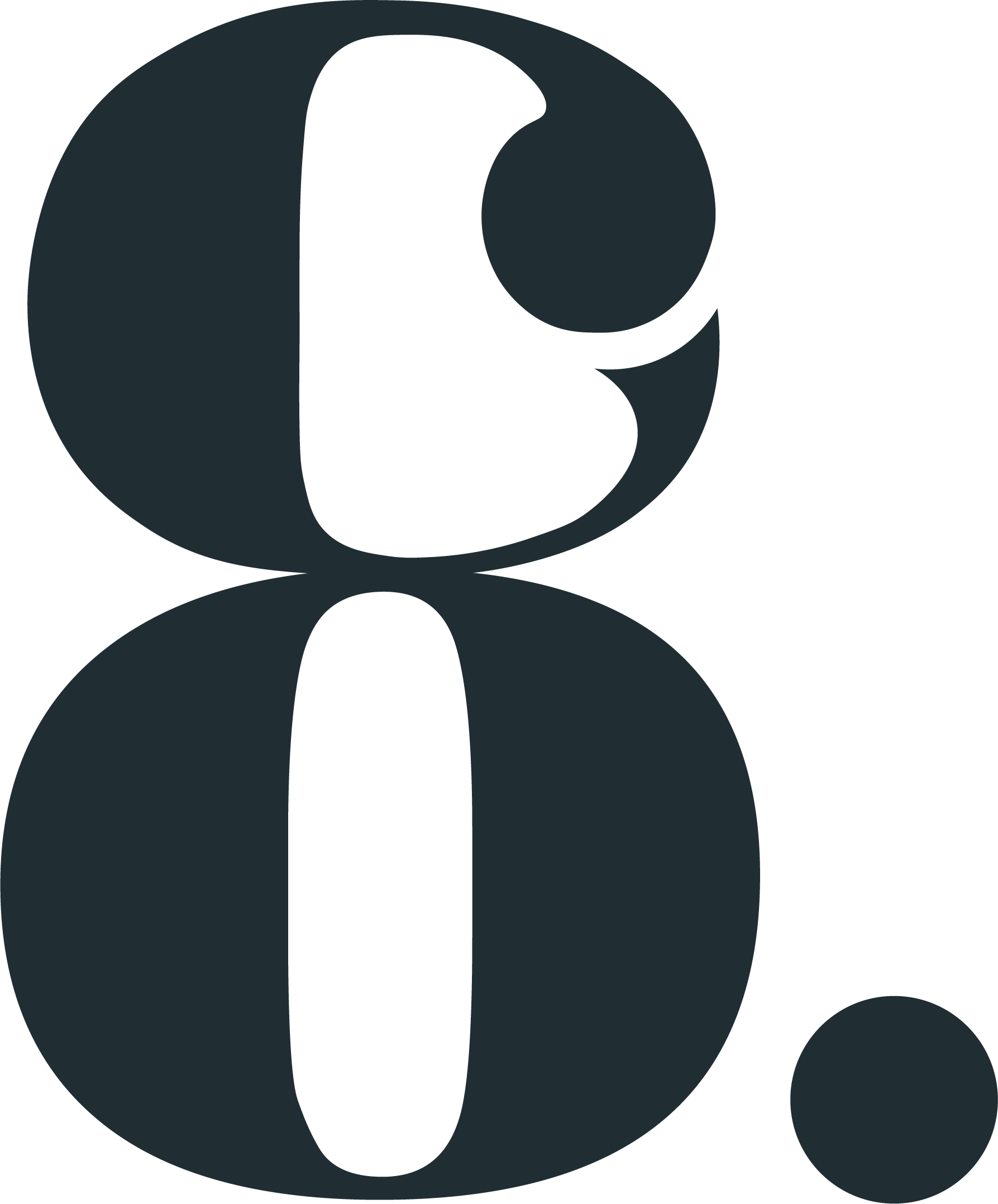 Stylized, stacked version of Co. from the main logo.