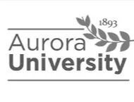 Aurora University logo with a leaf design and the year 1893