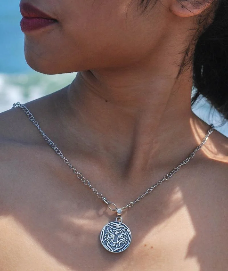 Tiger Pendant in silver by triciakim.co 