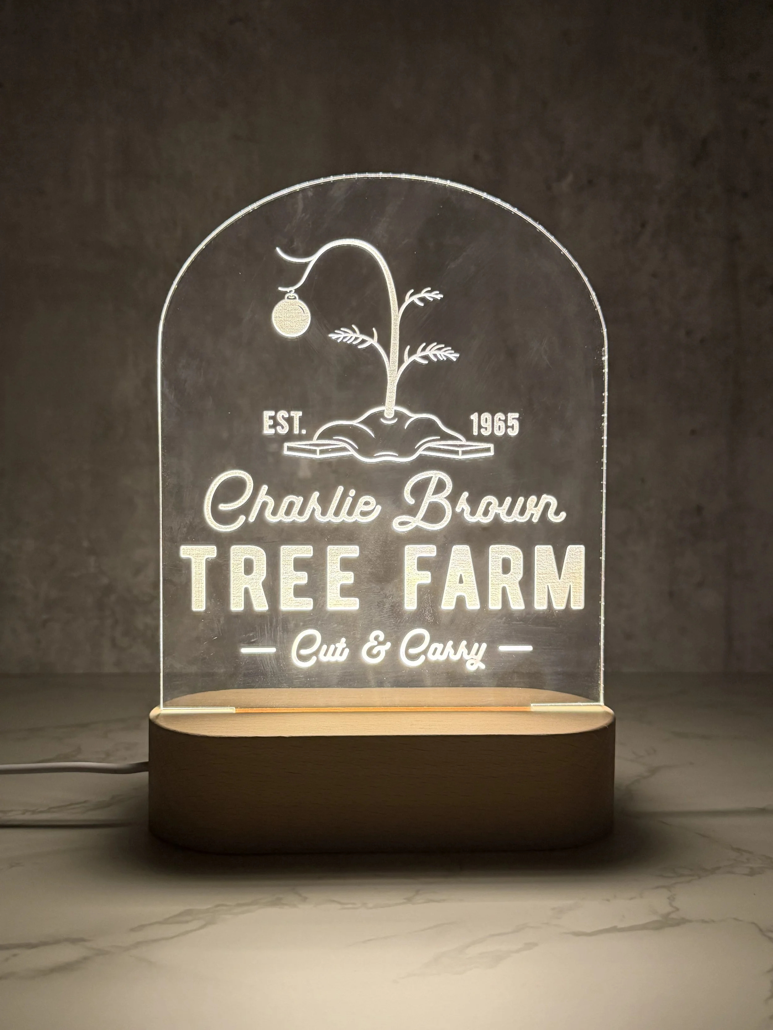 Charlie Brown Tree Farm Light Sign