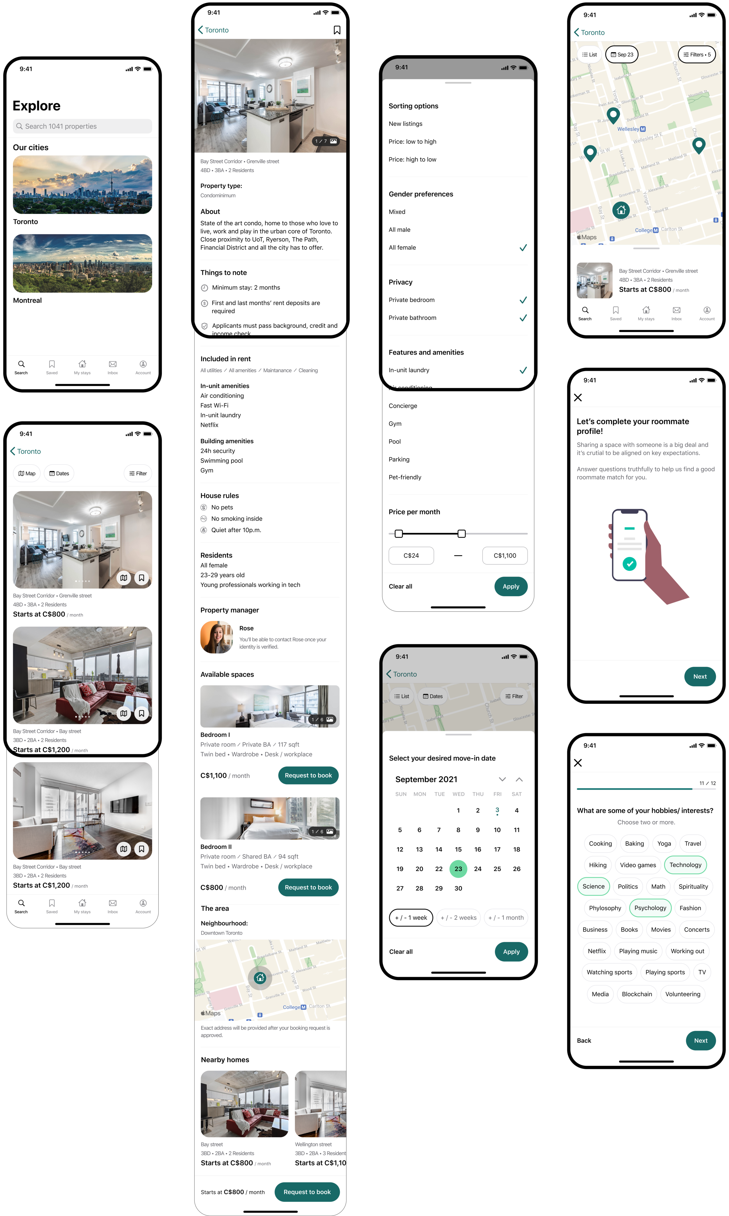 Sample of High-Fidelity Wireframes