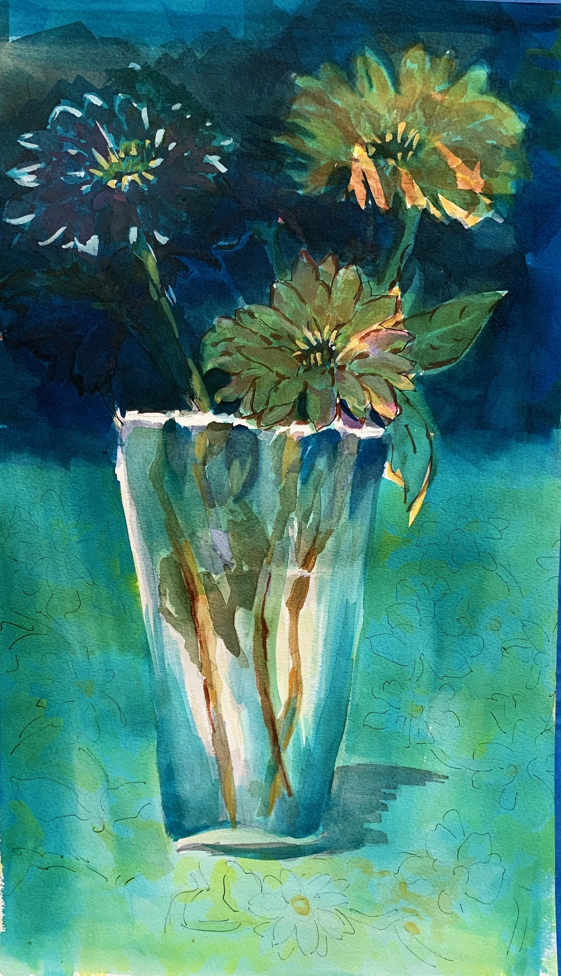 Night Among the Zinnias