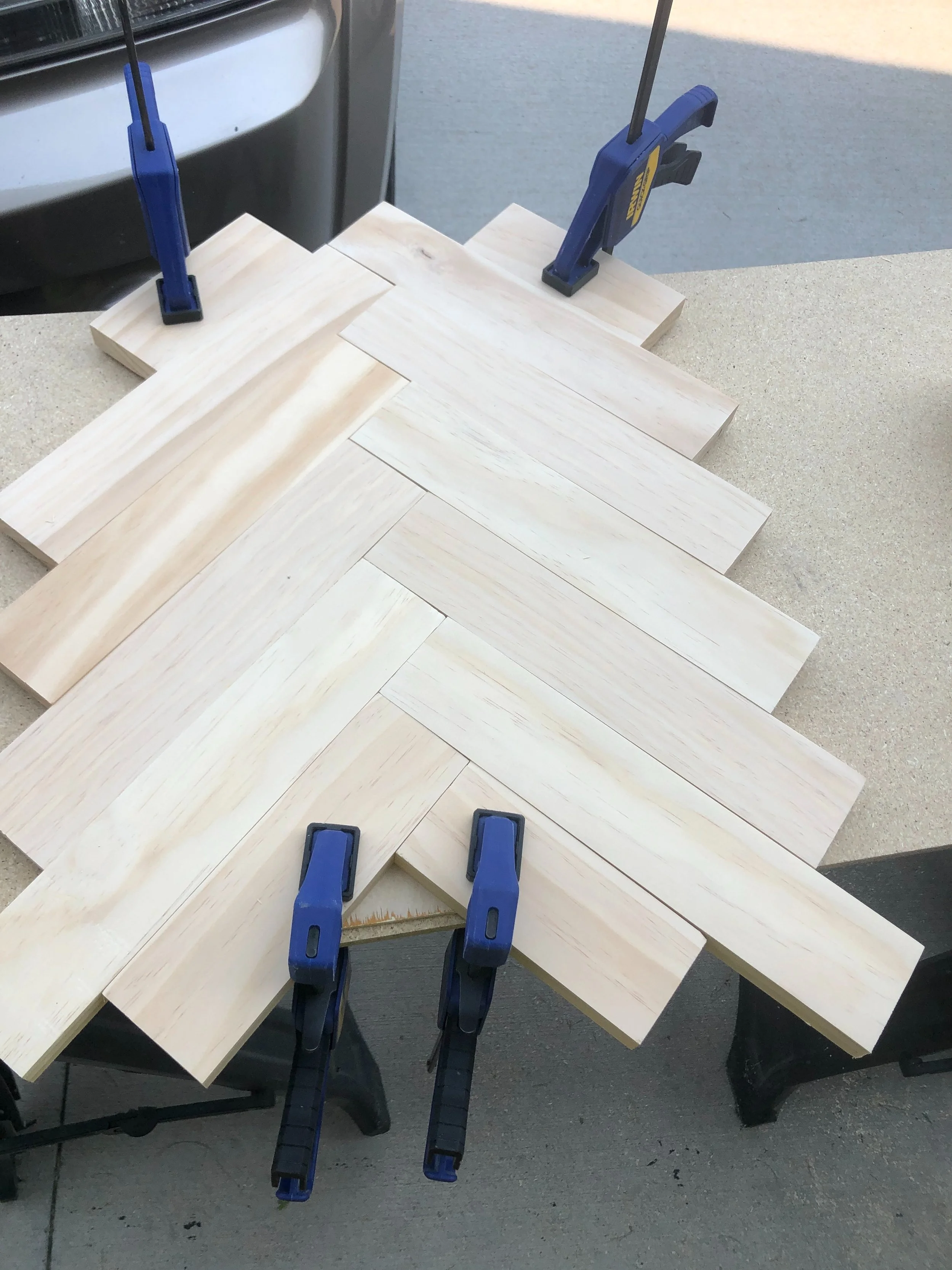 DIY Herringbone Wood Serving Tray — Fiercely Blessed