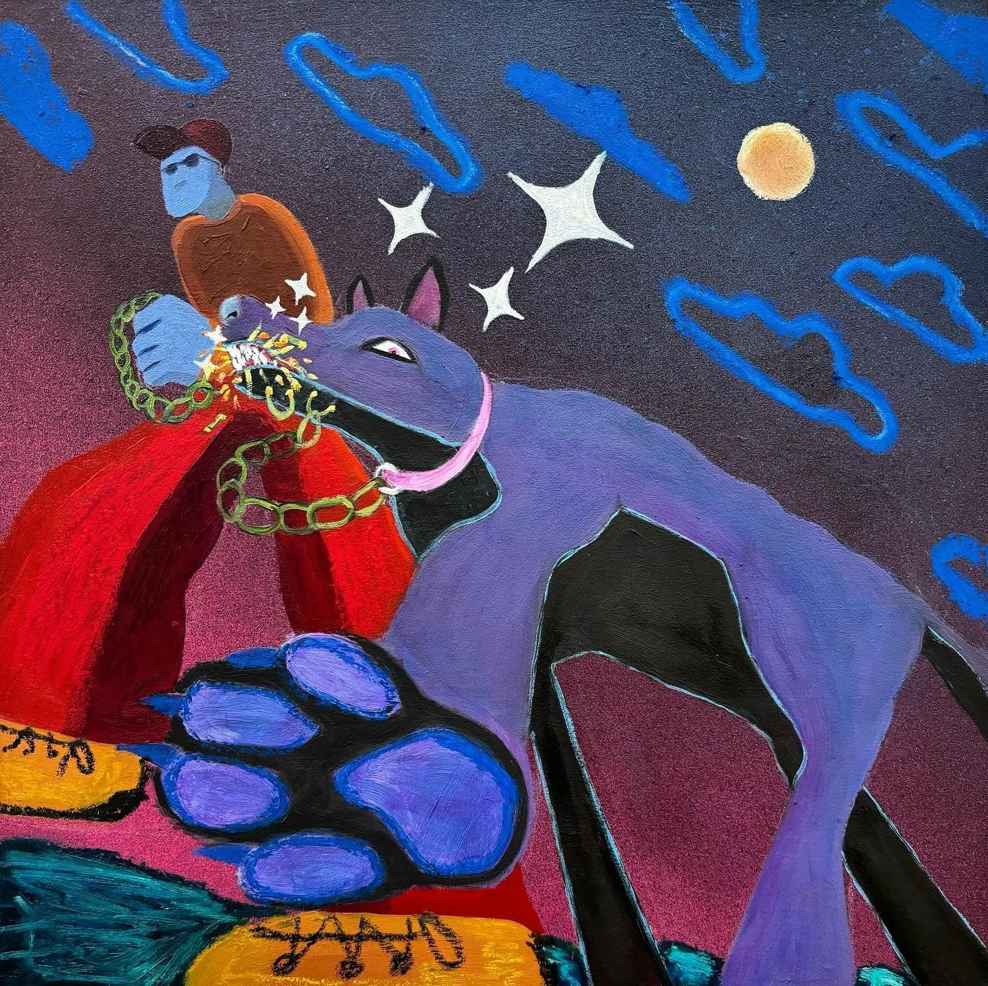 Trample - a piece for @bell_projects Dog Show in May! Deviating from my arrow pieces to make this work was a lot of fun! I will post more of my 🏹 works soon, but wanted to show this guy off as I love the perspective and style.