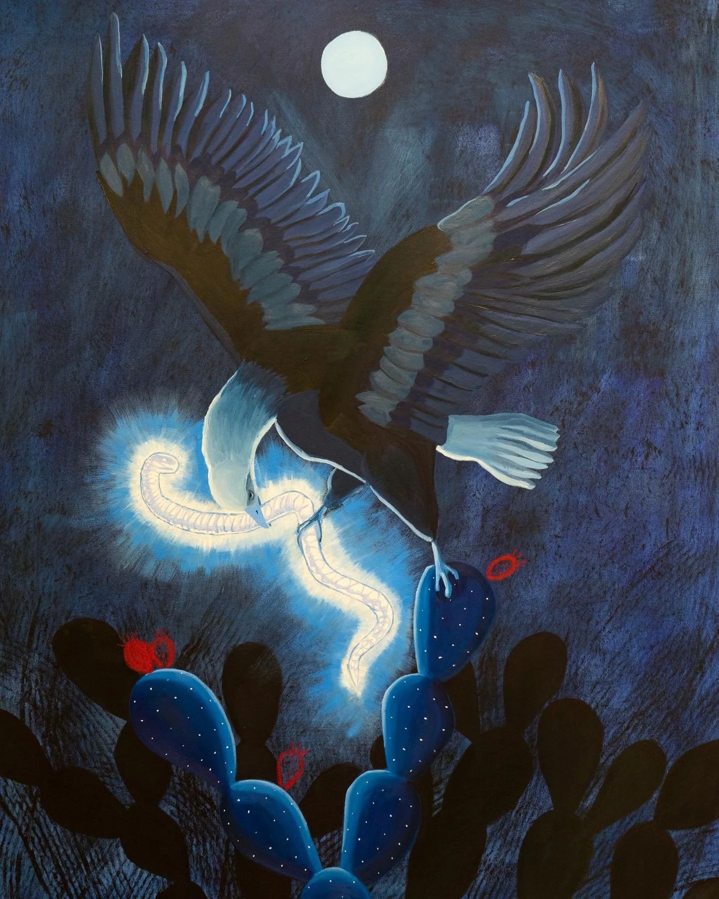 Prophesy - 2023
Oil paint, oil pastel on canvas
From my solo show &ldquo;Predators Pray&rdquo; @artgymdenver