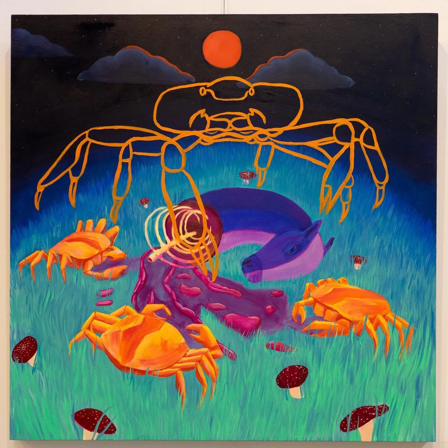 Can You Feel Them Looming Over You? -2023
Oil paint on wood panel
From my solo show &ldquo;Predators Pray&rdquo; @artgymdenver