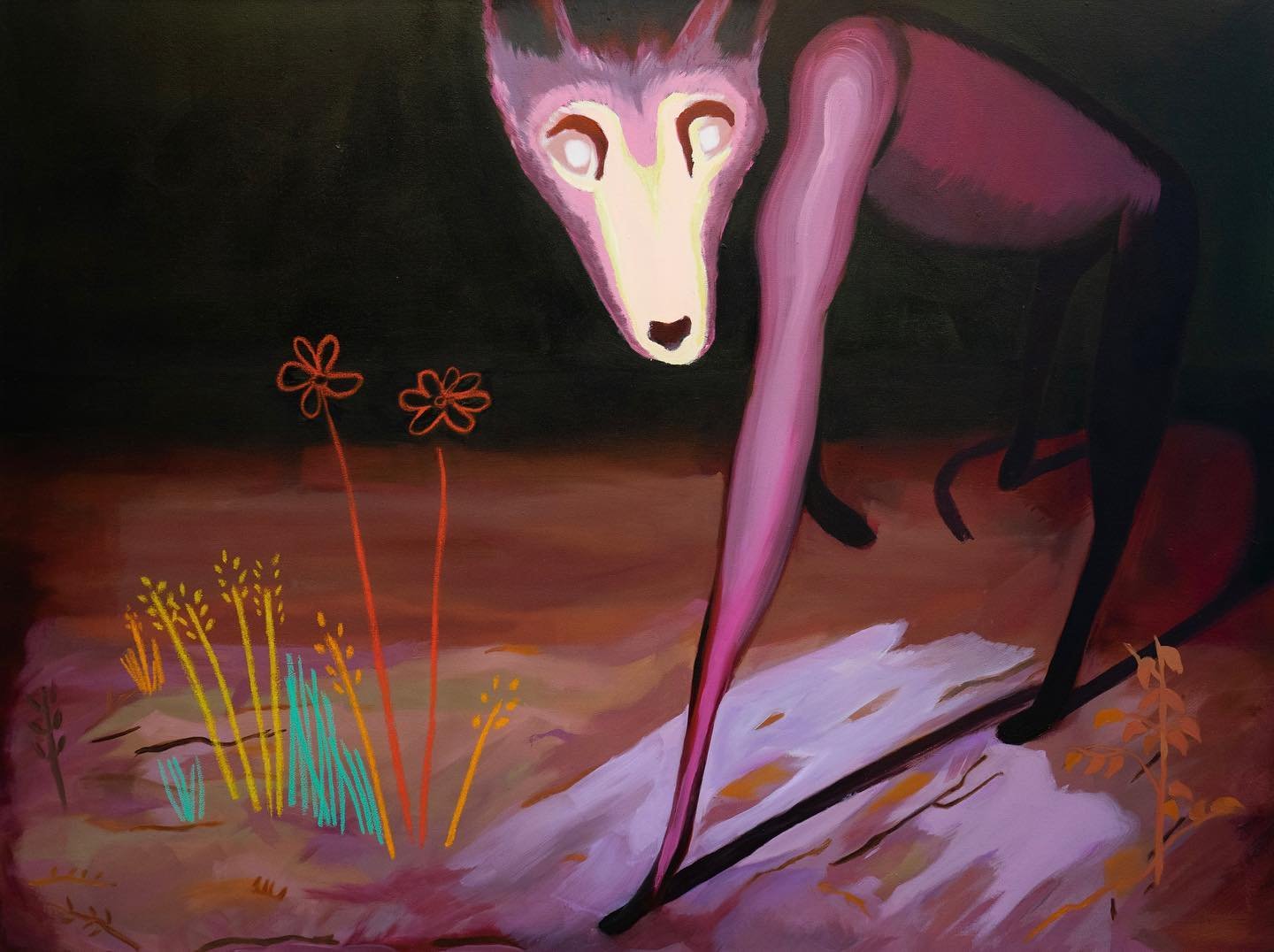 Seen - 2023
Oil paint, oil pastel on canvas, 36&rdquo; x 48&rdquo;
From my solo show &ldquo;Predators Pray&rdquo; @artgymdenver