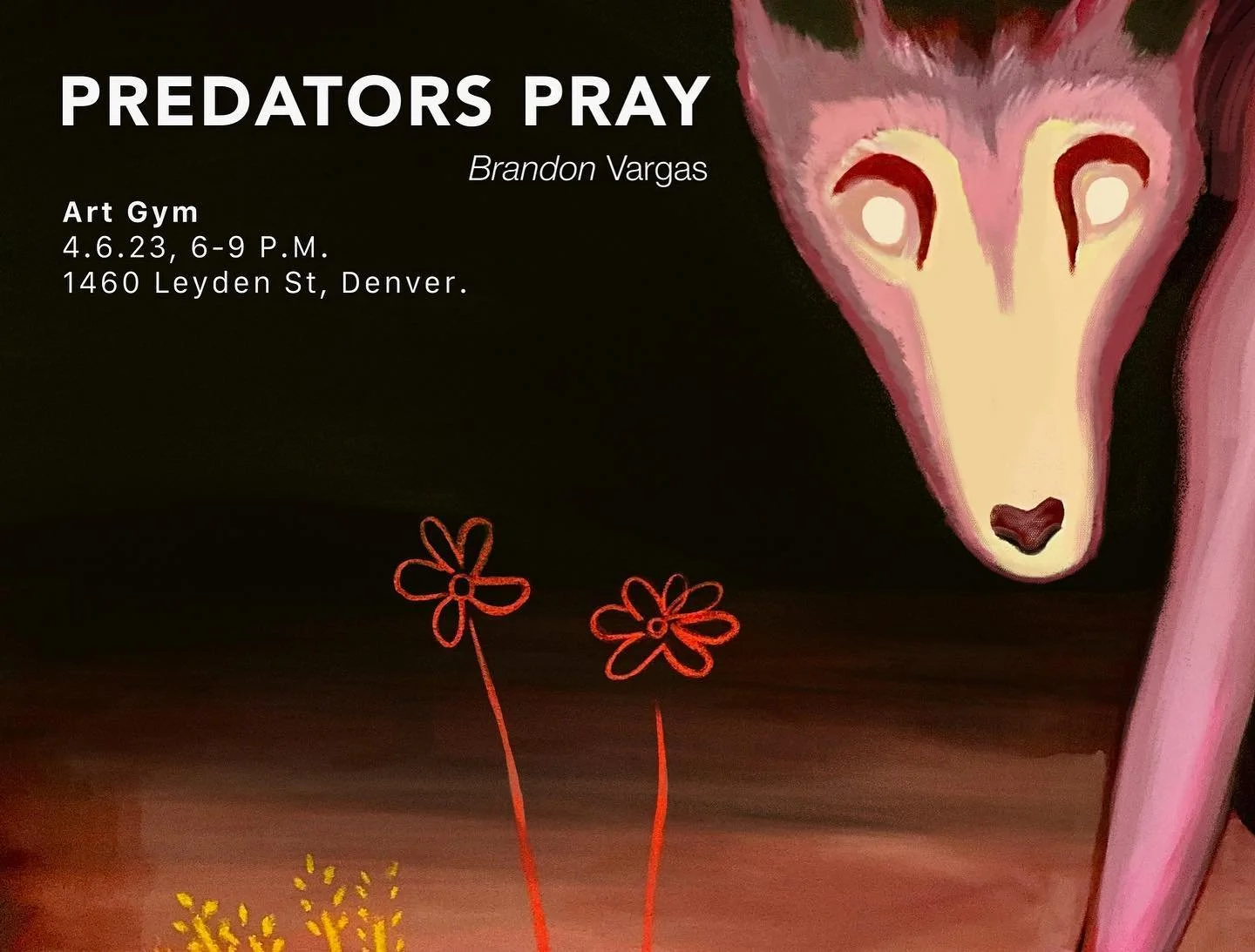 Come to my opening of my art show, Predators Pray 🙏🏽, at @artgymdenver Thursday, April 6th from 6-9 PM! 
I am excited to share what I have been making with you all. :)
Featuring collab sculptures with @johndomenicoartist and @mon.petit.mort feat