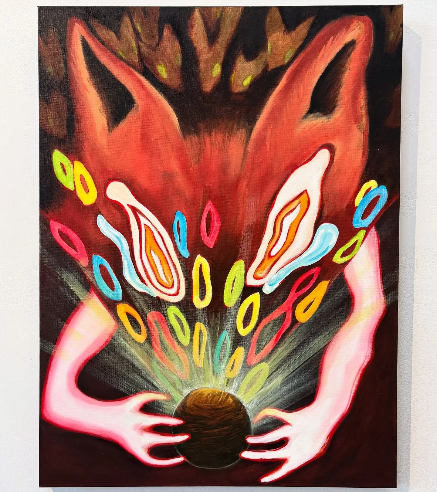 What I Wanted (2025)
Oil on canvas

What I Wanted is about what I wanted the world to be when I was younger. I wanted to try and capture the exciting, nervous and anxious energy of navigating your own path and feeling like you have the whole future i