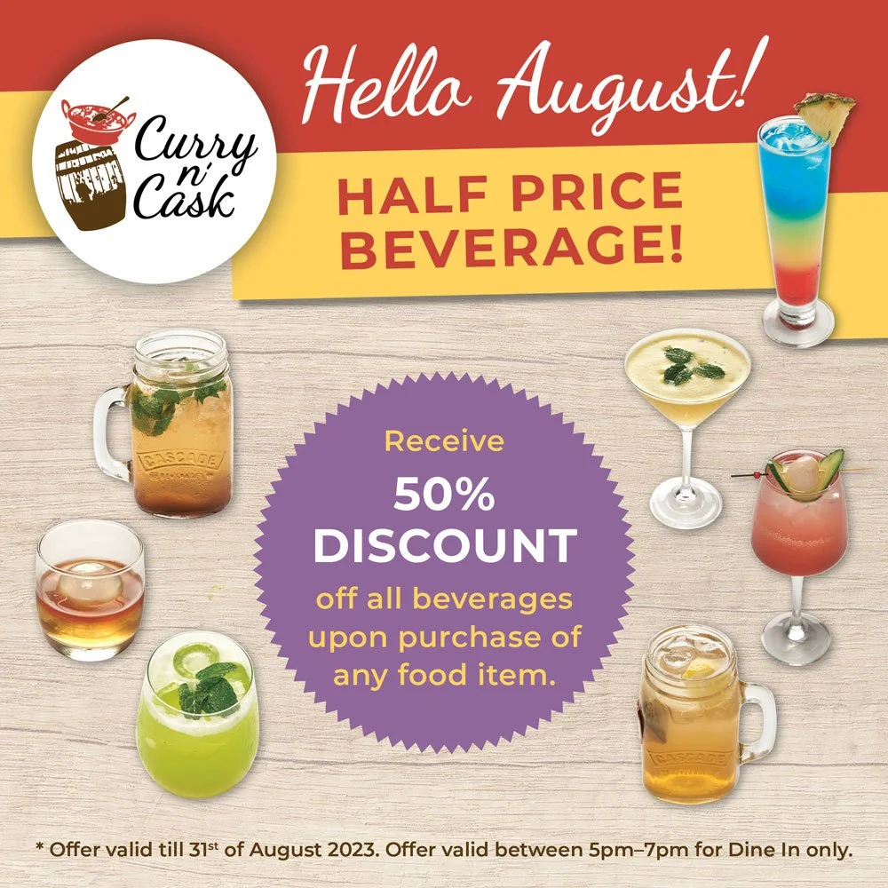 Curry n Cask marketing design social media tile