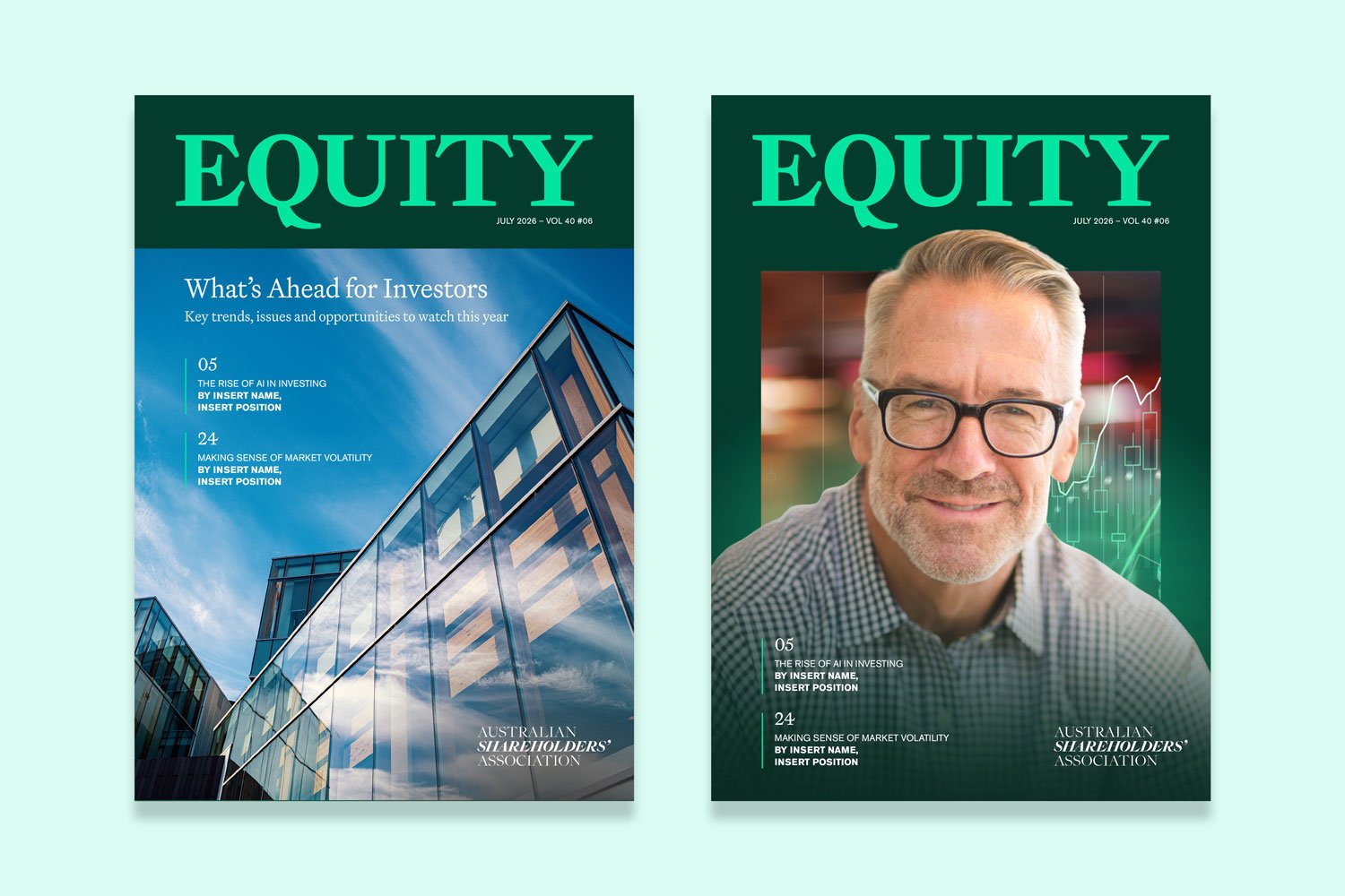 Equity Magazine template design