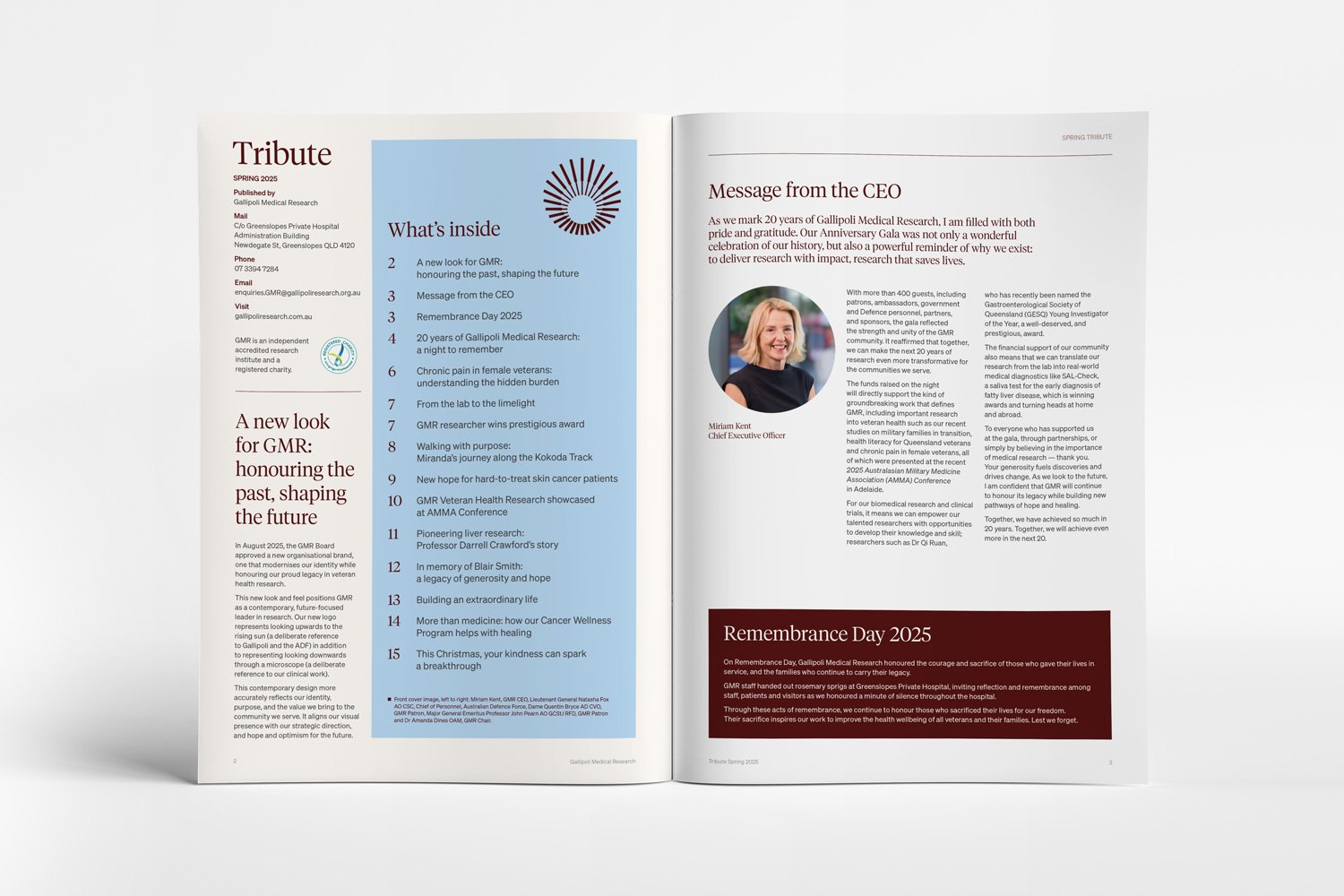 Gallipoli Medical Research Tribute Magazine design