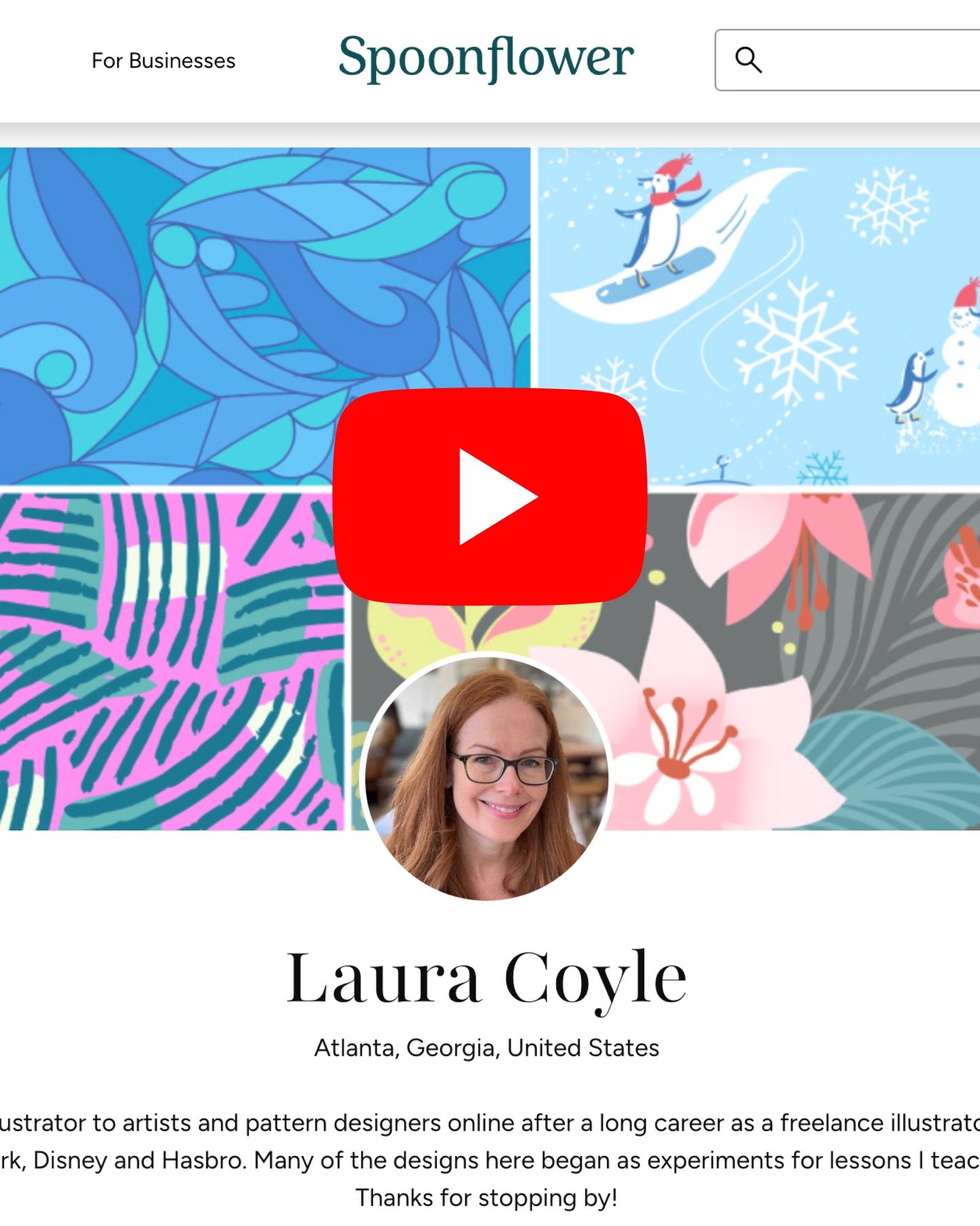 Have you updated your Spoonflower shop to the new template? It&rsquo;s due November 5th! 🎥 My video will help you make the new banner🔥fast in #adobeillustrator see the link in bio👆 #spoonflower #patterndesign