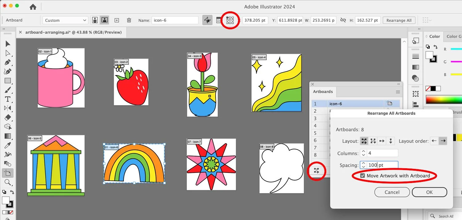 Artboards Renumber, Rearrange, and Reorder in Adobe Illustrator