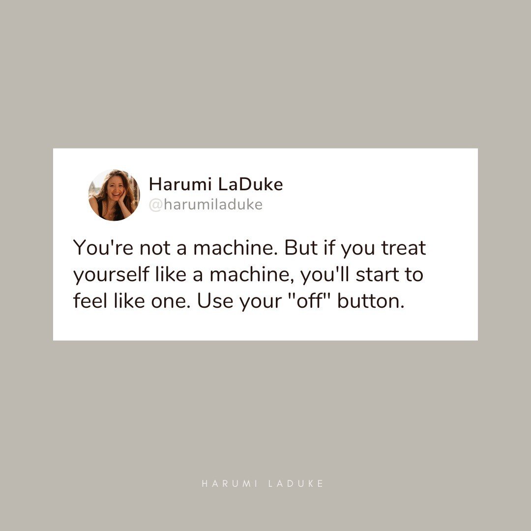 For too many years, I treated myself like a machine. If you do any of the following, you are too:

🪫Expect yourself to be &quot;on&quot; all the time.🪫Pressure yourself to be highly productive most of the time.
🪫Constantly focusing on your to-do l