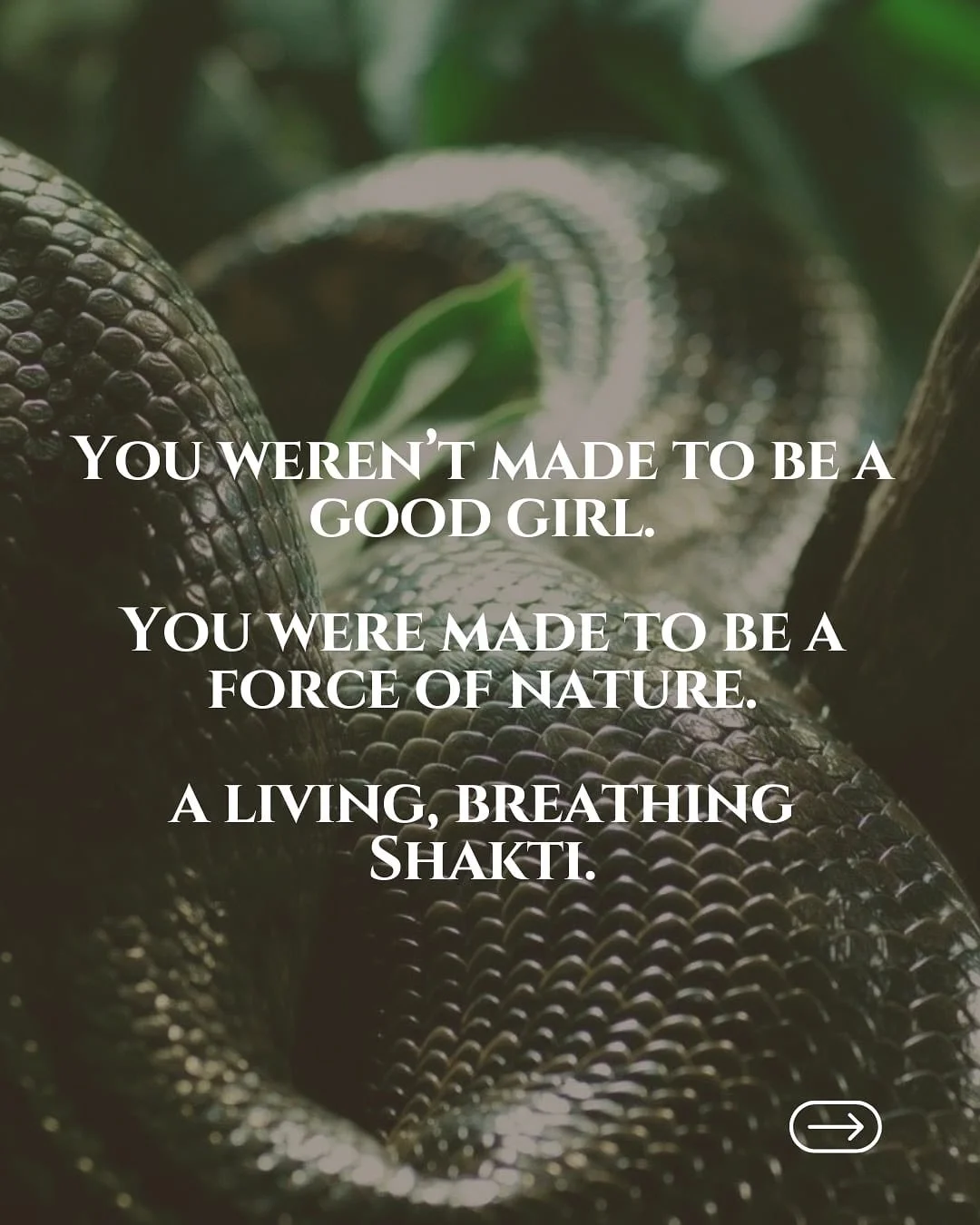 You were never meant to be a good girl. You were meant to be a Force of Nature ❤️&zwj;🔥
A Living, Breathing Shakti.
Shakti is the Primordial Power of God moving through your body. 

If you feel a pressure in your life right now, it&rsquo;s not chaos