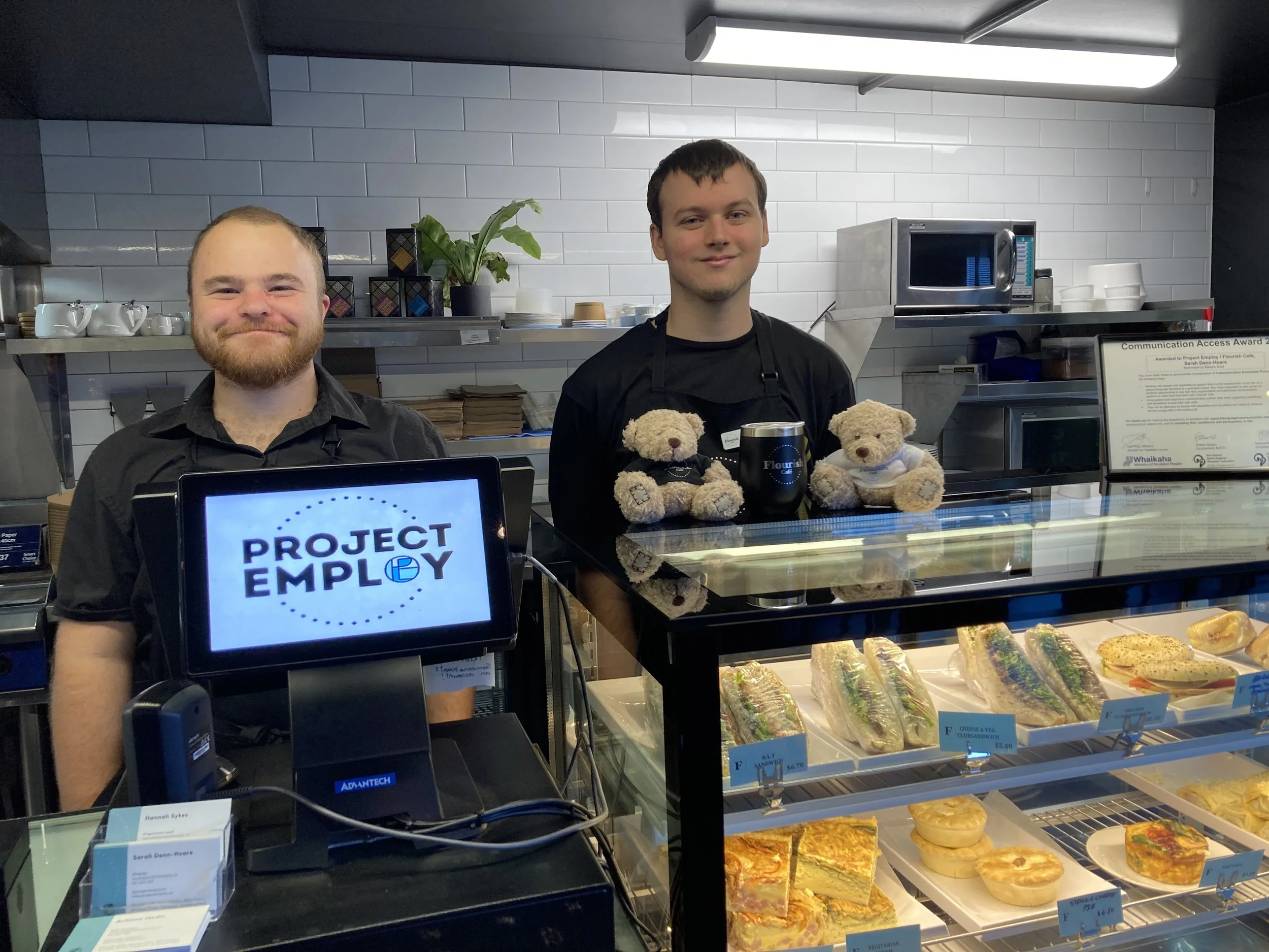 Damian and Josh behind the counter at Flourish Cafe