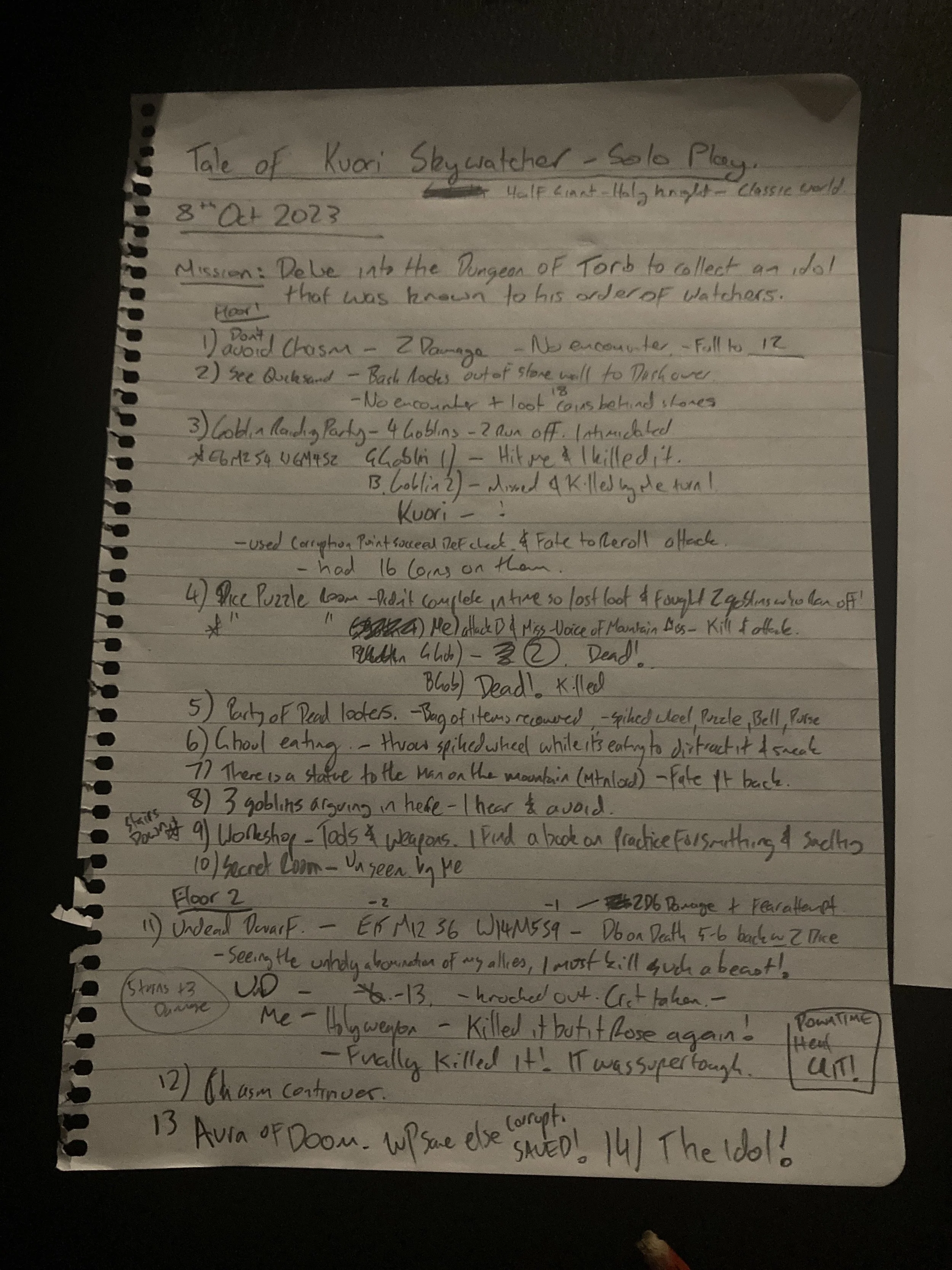 One Week of Solo-Roleplay