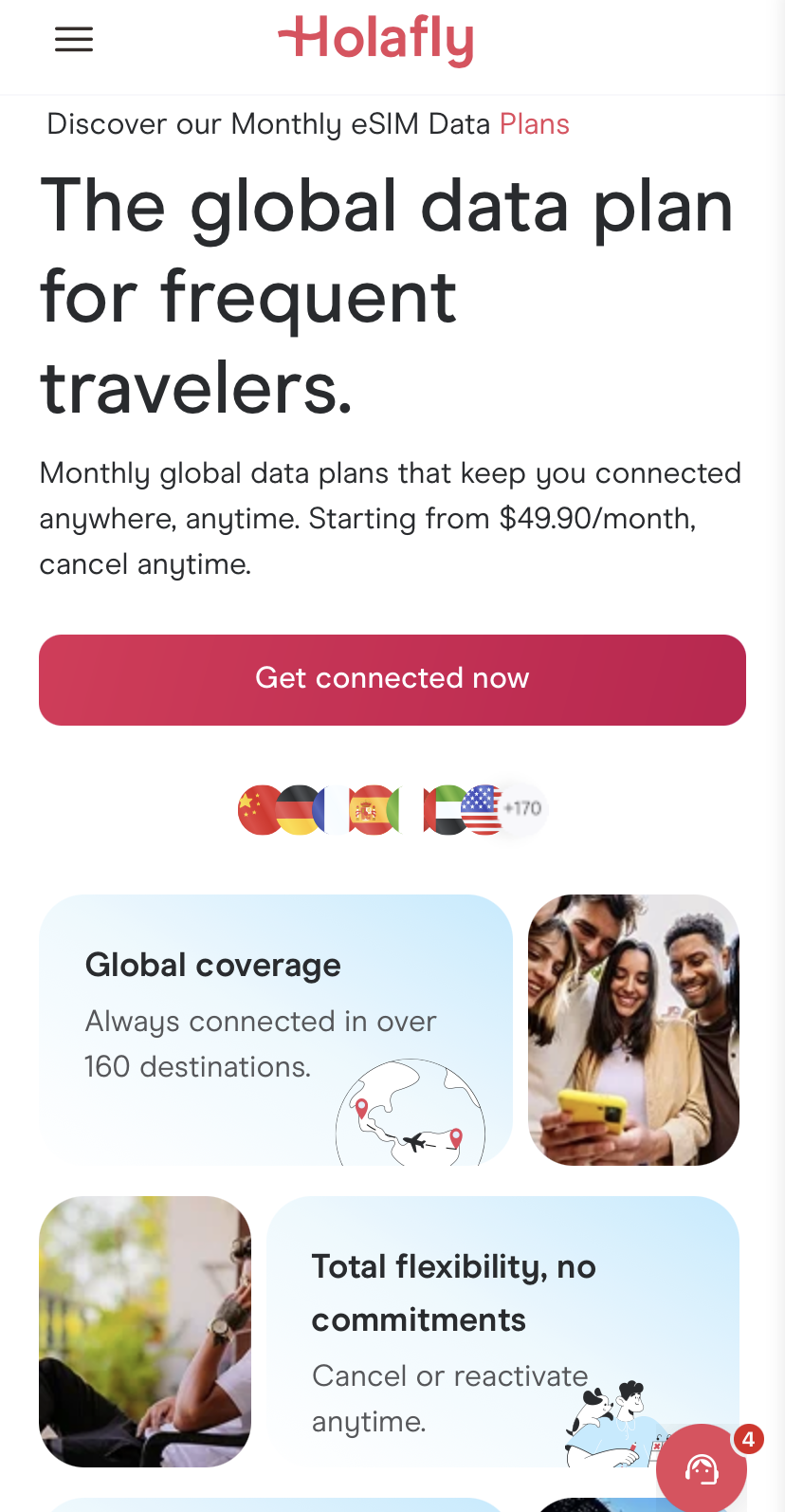 Holafly Plans monthly and annual subscription options