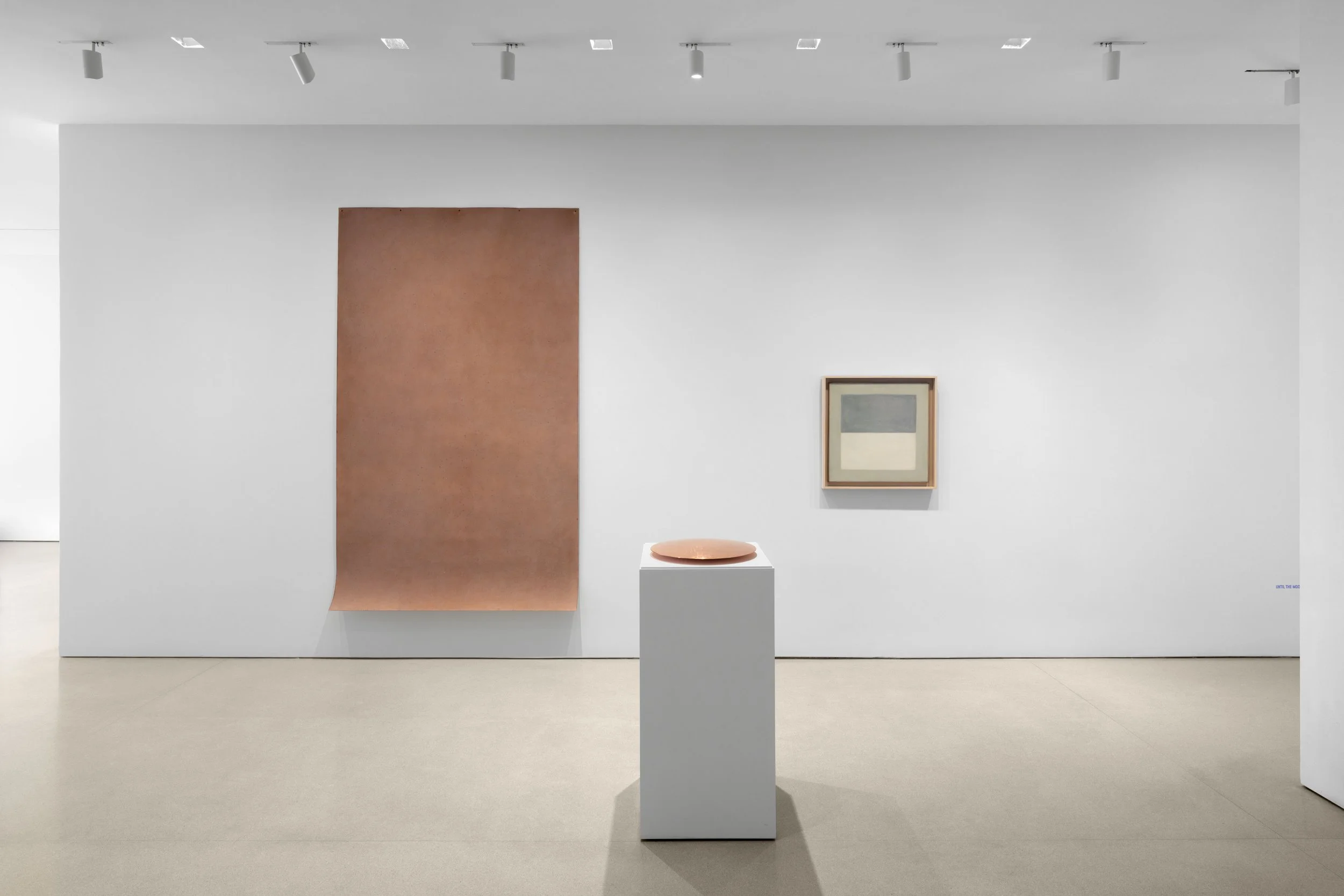  Installation view of UNTIL THE MOON COMES OVER THE MOUNTAIN at The FLAG Art Foundation, 2026  Photography by Steven Probert Studio