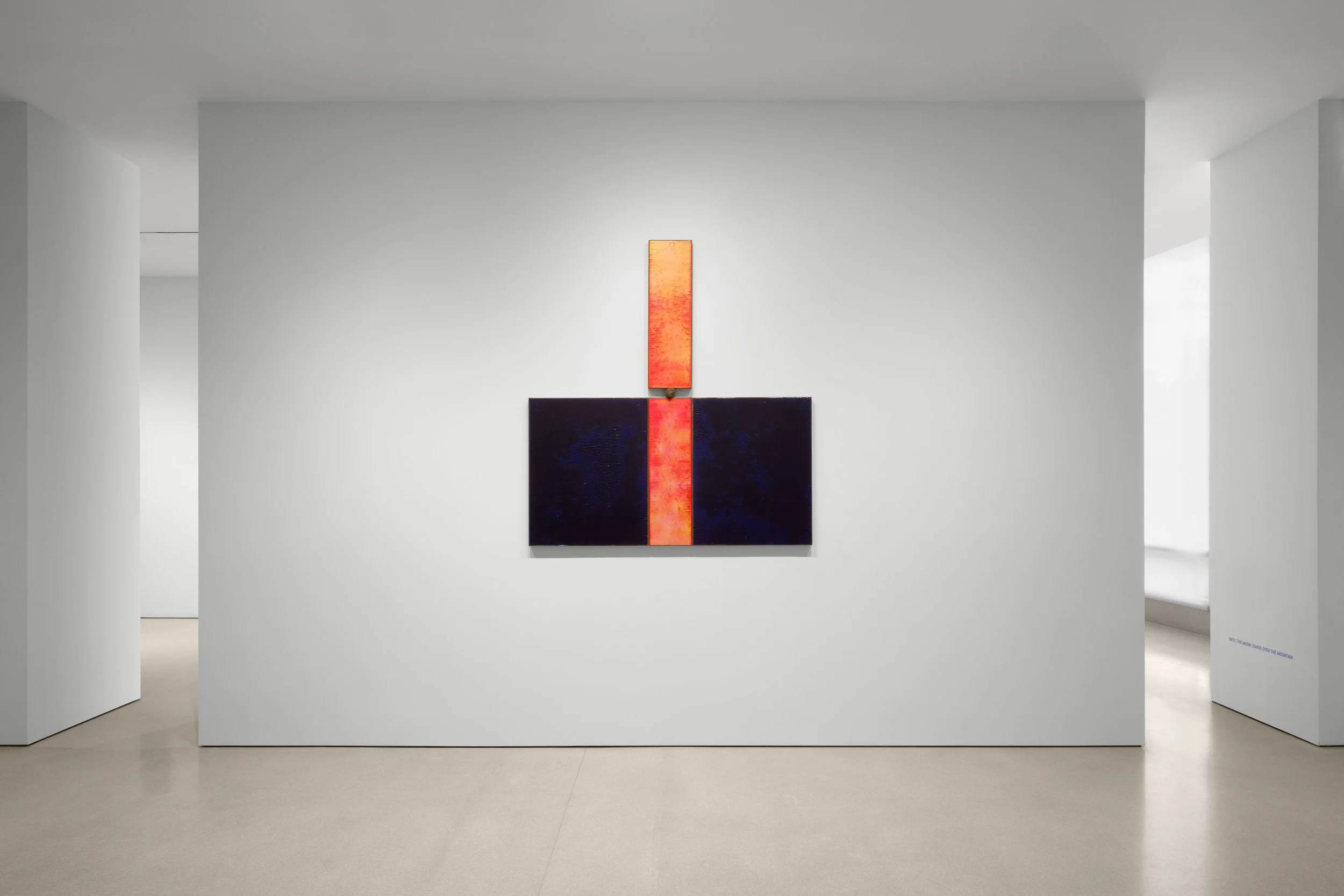  Installation view of UNTIL THE MOON COMES OVER THE MOUNTAIN at The FLAG Art Foundation, 2026  Photography by Steven Probert Studio