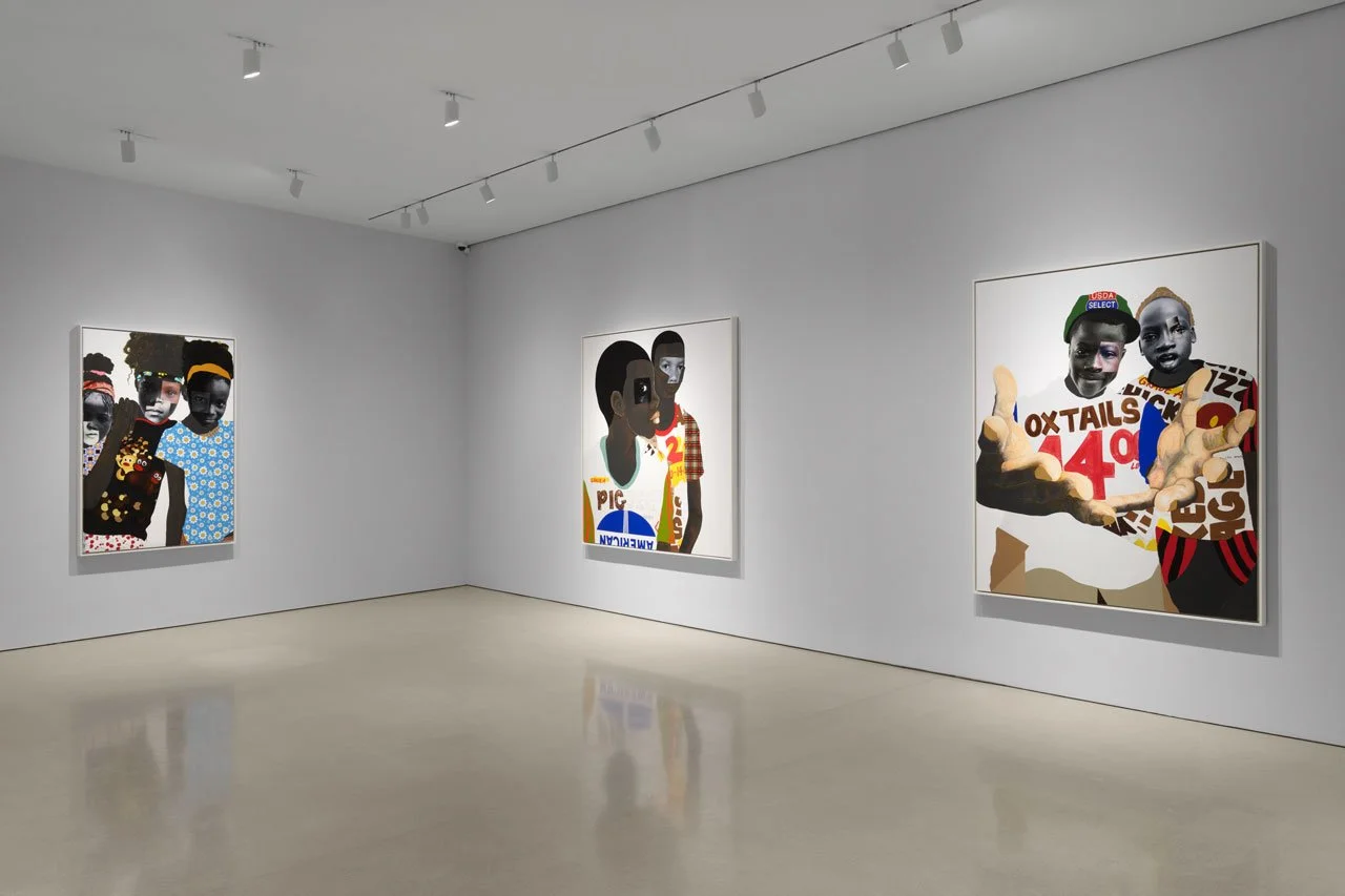  Installation view of  Deborah Roberts: Consequences of being  at The FLAG Art Foundation, 2026  Photography by Steven Probert Studio