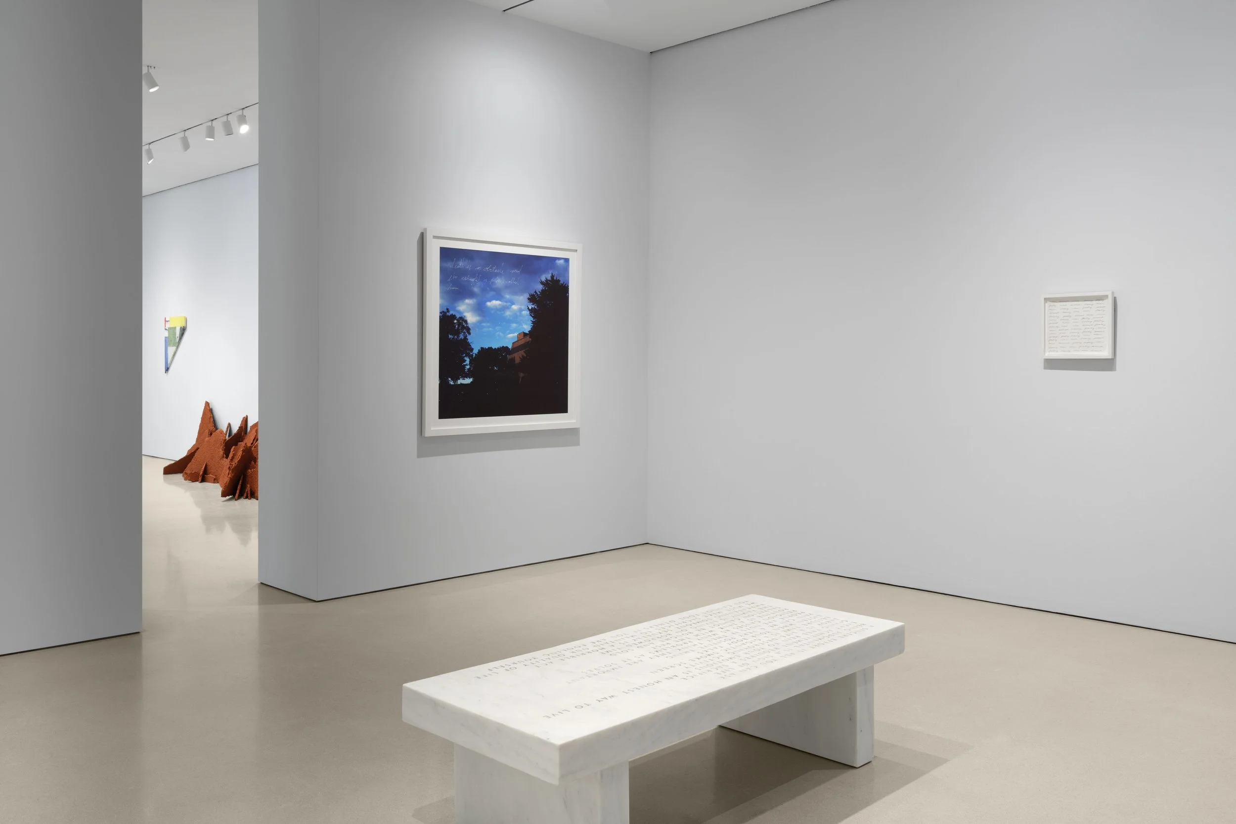 Installation view of UNTIL THE MOON COMES OVER THE MOUNTAIN at The FLAG Art Foundation, 2026  Photography by Steven Probert Studio
