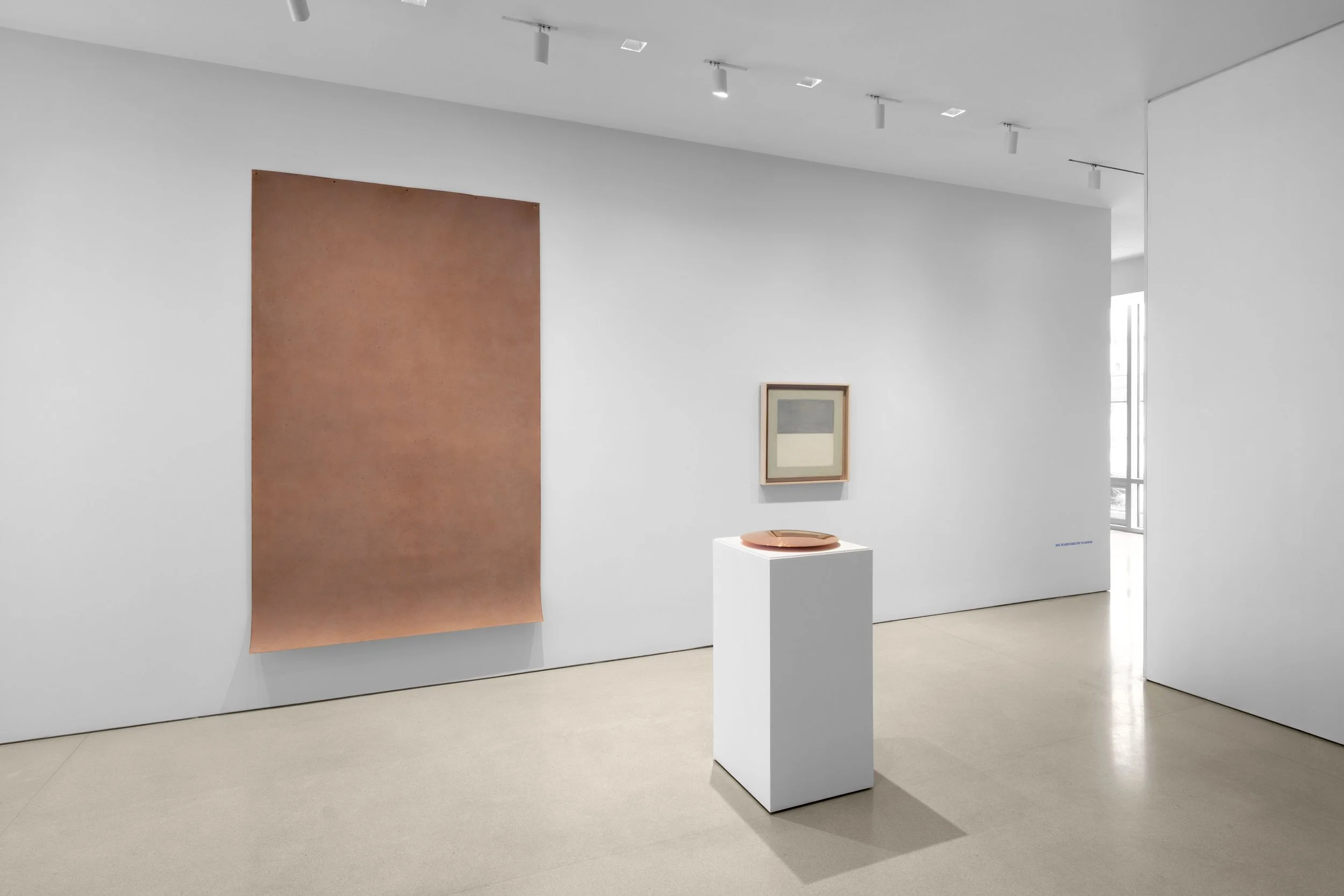  Installation view of UNTIL THE MOON COMES OVER THE MOUNTAIN at The FLAG Art Foundation, 2026  Photography by Steven Probert Studio