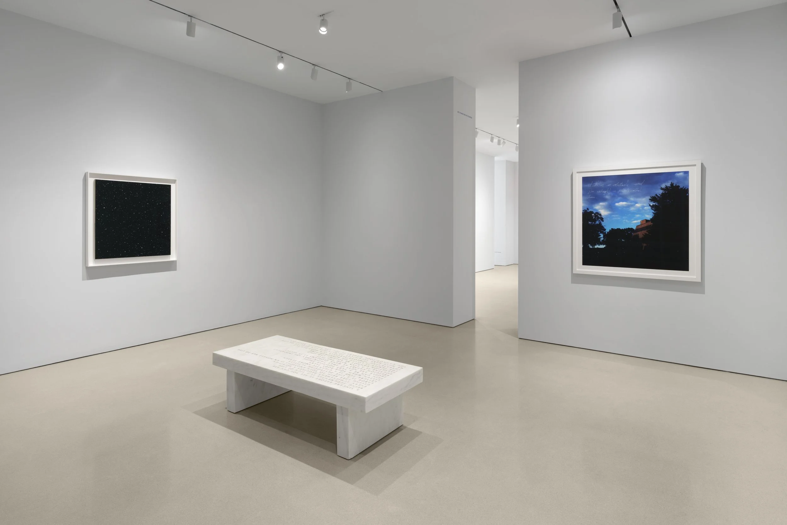  Installation view of UNTIL THE MOON COMES OVER THE MOUNTAIN at The FLAG Art Foundation, 2026  Photography by Steven Probert Studio