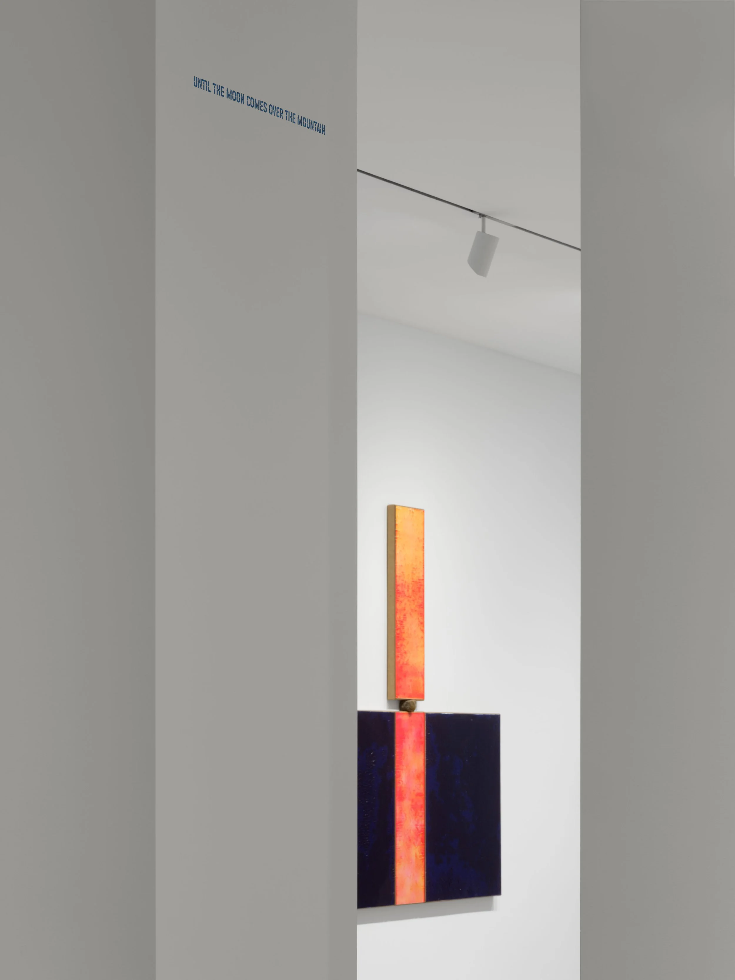  Installation view of UNTIL THE MOON COMES OVER THE MOUNTAIN at The FLAG Art Foundation, 2026  Photography by Steven Probert Studio