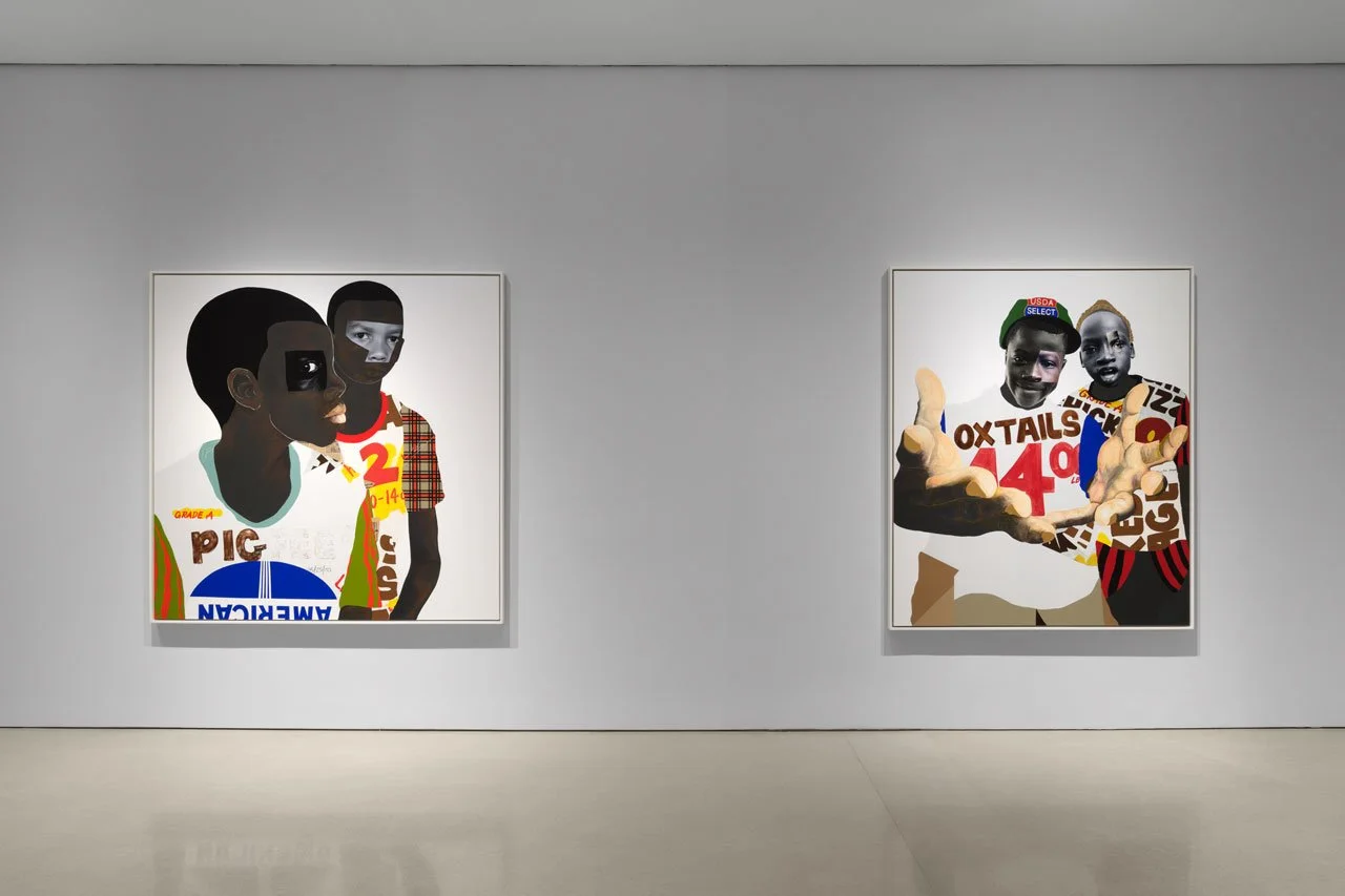  Installation view of  Deborah Roberts: Consequences of being  at The FLAG Art Foundation, 2026  Photography by Steven Probert Studio