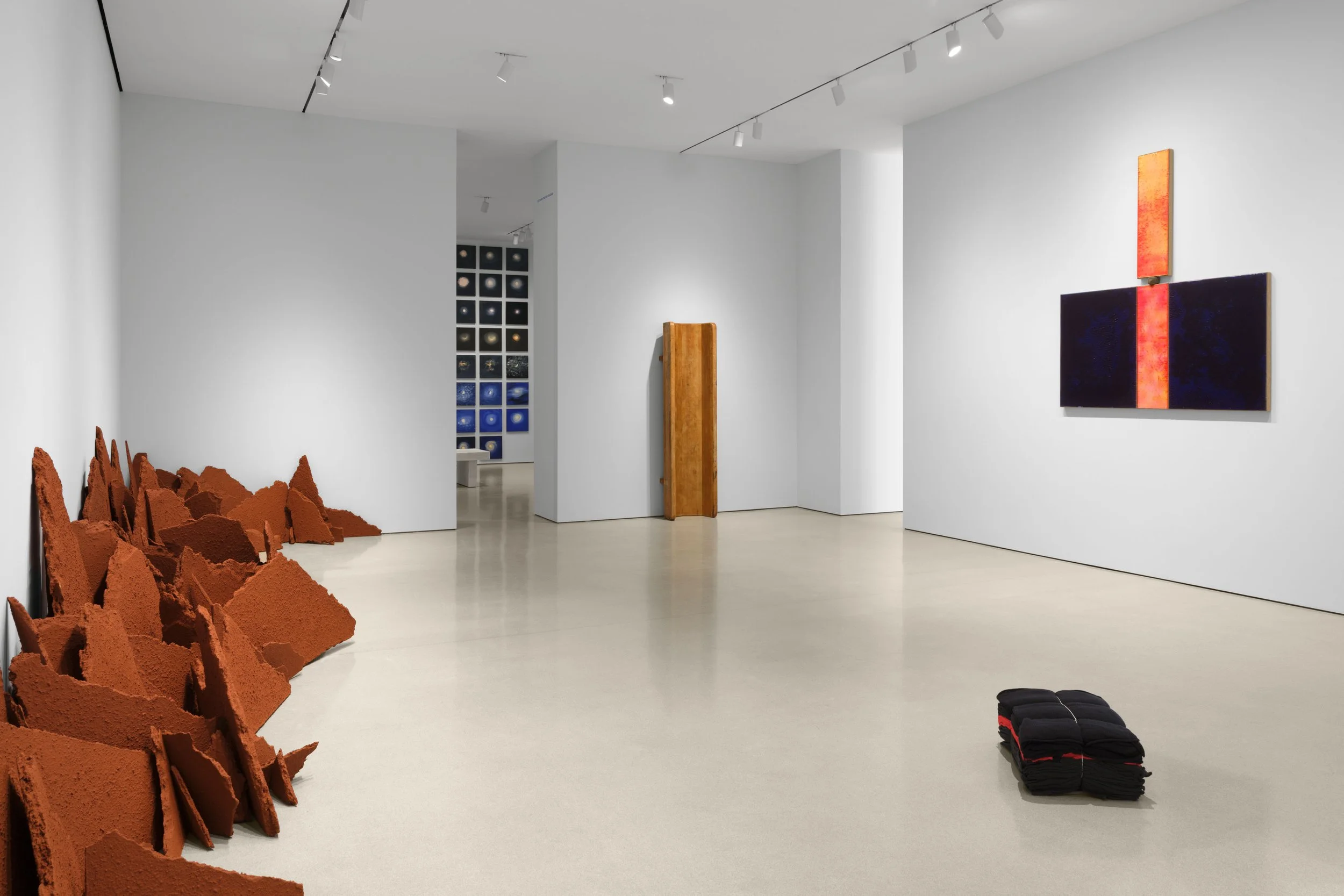 Installation view of UNTIL THE MOON COMES OVER THE MOUNTAIN at The FLAG Art Foundation, 2026  Photography by Steven Probert Studio