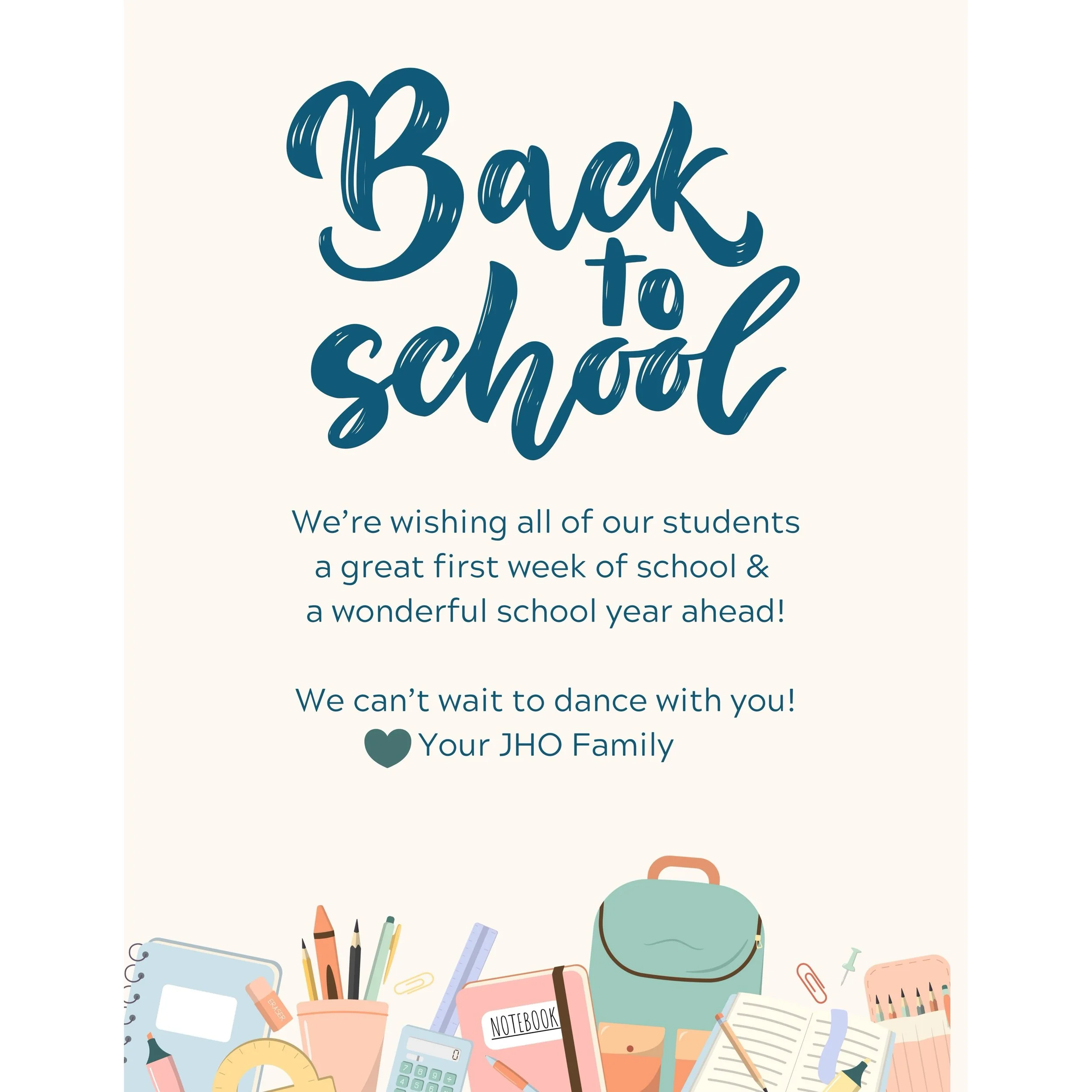 📚 BACK TO SCHOOL! ✏️

Wishing all of our JHO dancers a wonderful first week back to school and an amazing school year ahead!

Here&rsquo;s to a year filled with learning, growing, new adventures, and of course, lots of dancing. 🩰✨

We can&rsquo;t w