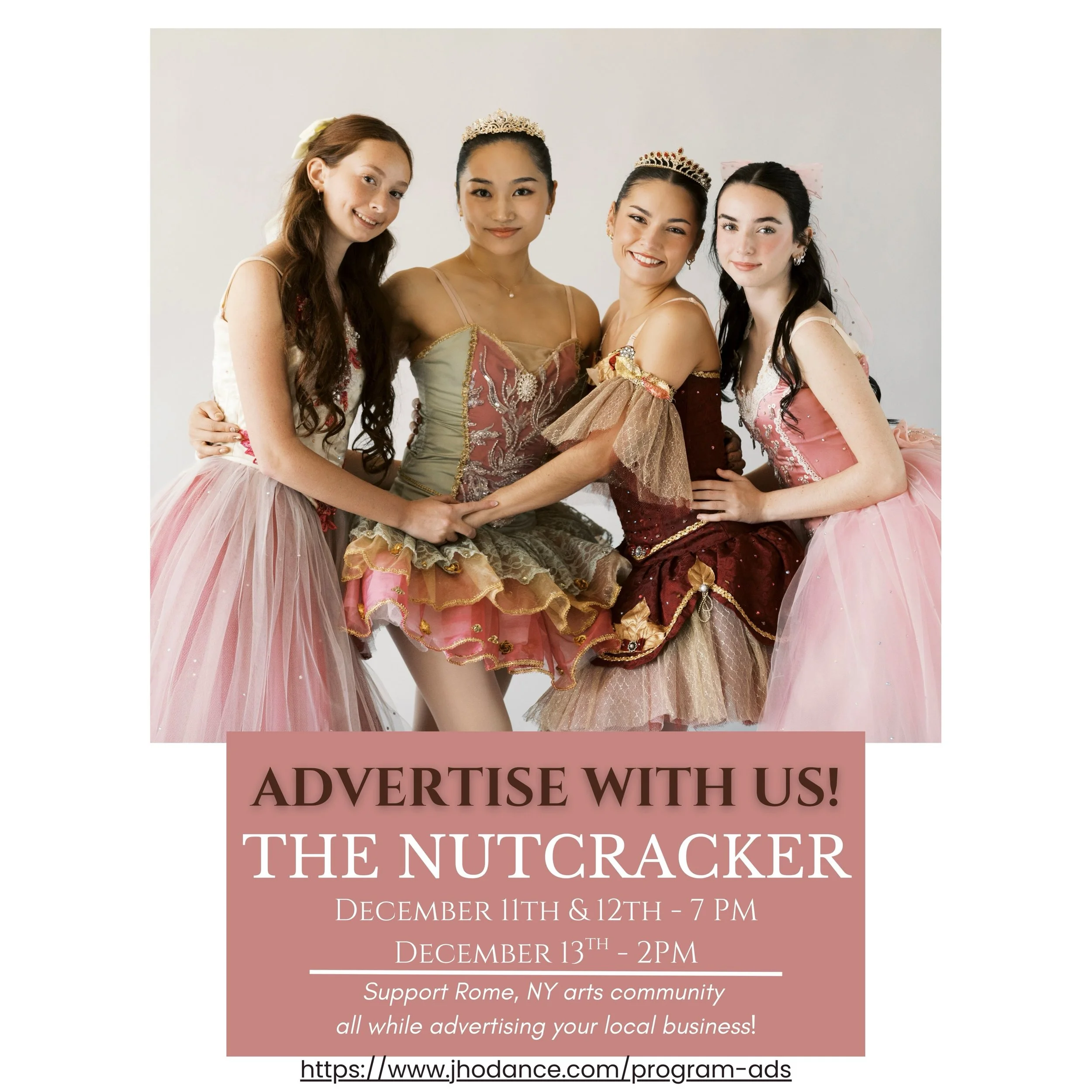 ✨ NUTCRACKER PROGRAM ADS ARE HERE EARLY THIS YEAR! ✨🎄🩰

We&rsquo;re getting a head start on our Nutcracker Program Ads this year &mdash; giving our JHO families plenty of time to reach out to local businesses, family, friends &amp; community member